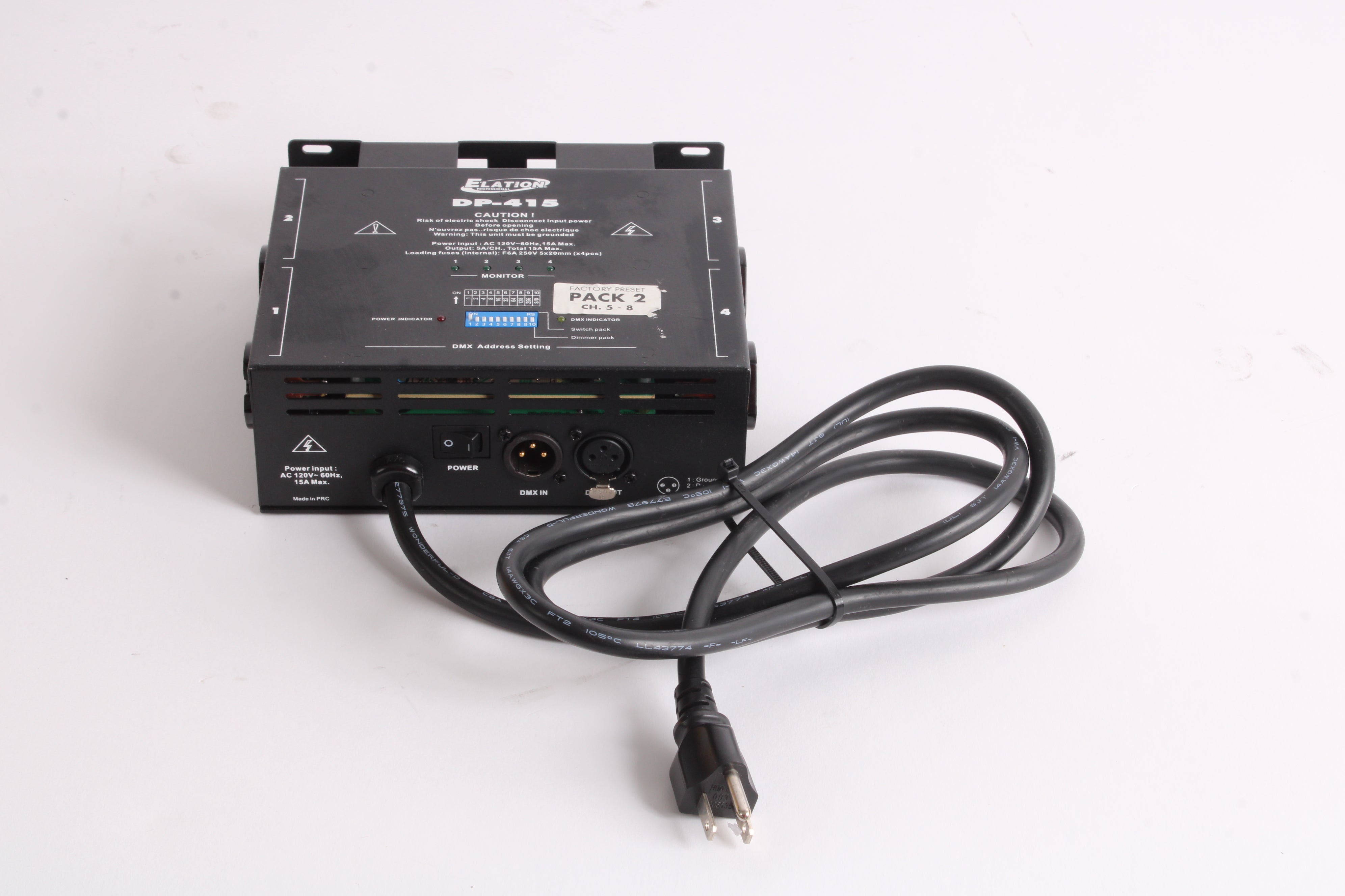 ADJ Productos DP-415R DMX512 Dimmer Pack de 4 canales ADJ Productos DP-415R DMX512 Dimmer Pack de 4 canales