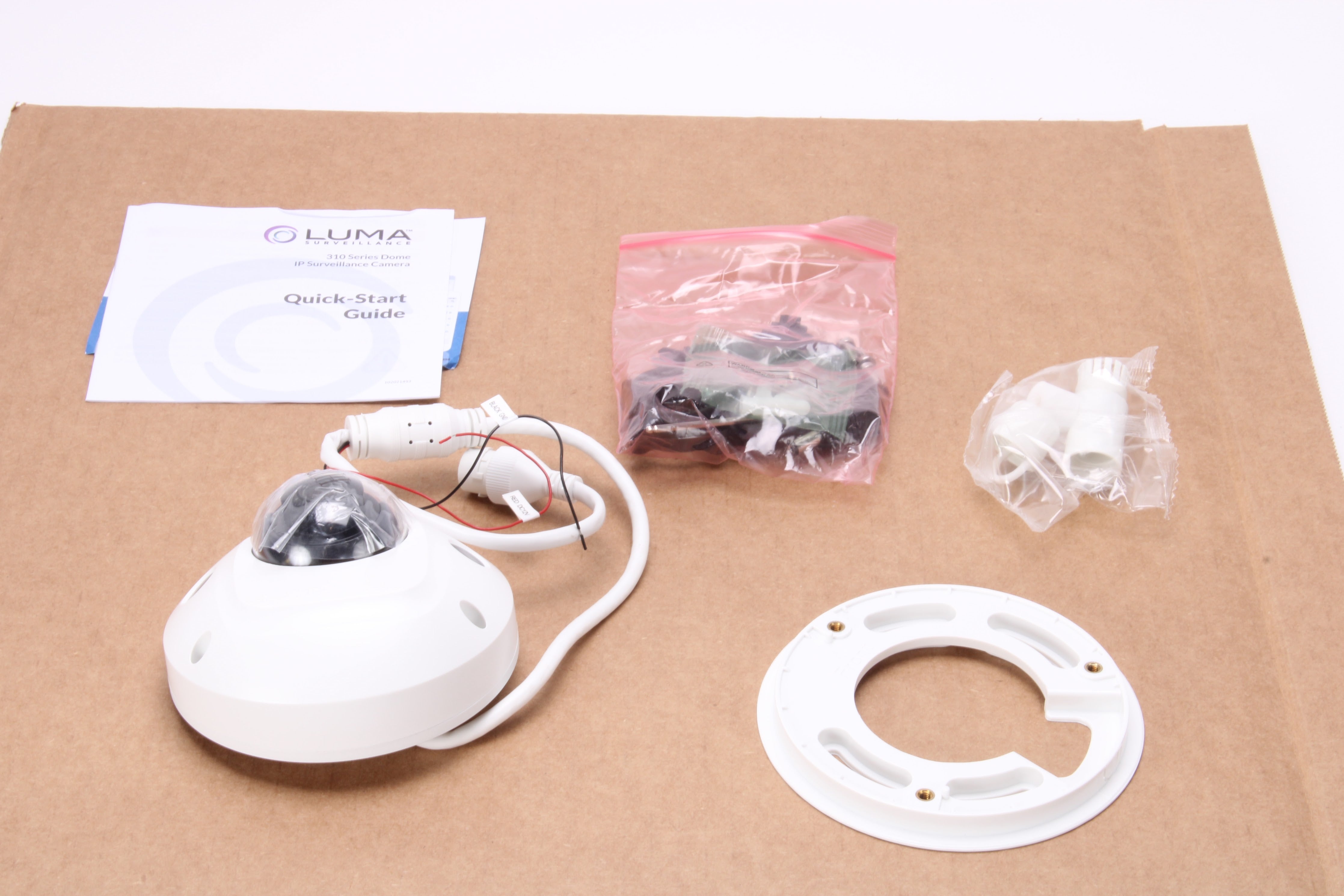 Luma LUM-310-DOM-IP-WH Dome IP Outdoor Camera (White) With Mounting Ha ...