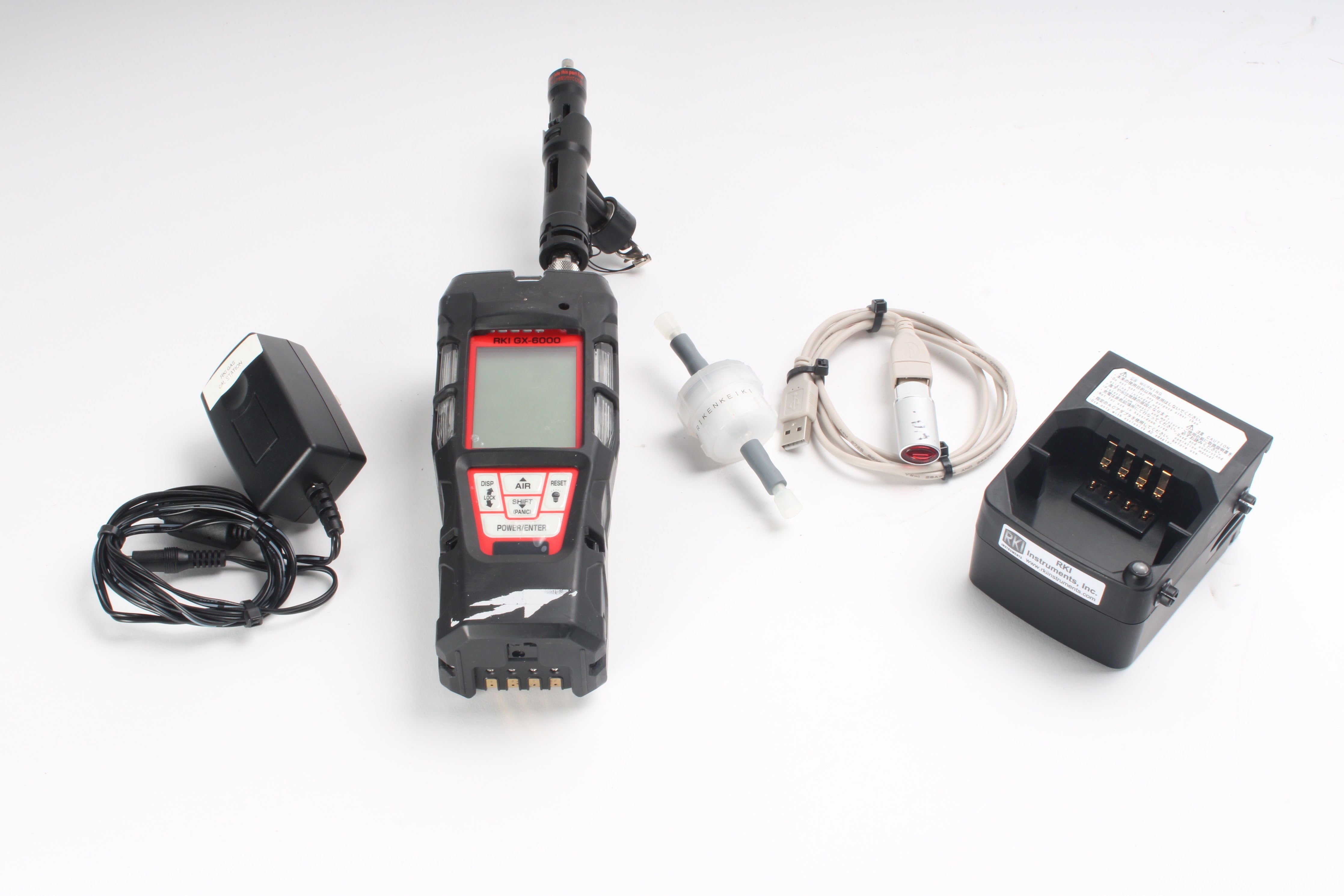 California Instruments 6000 RKI Instruments GX-6000 Gas Monitor AM1110000L With Power Supply and A ...