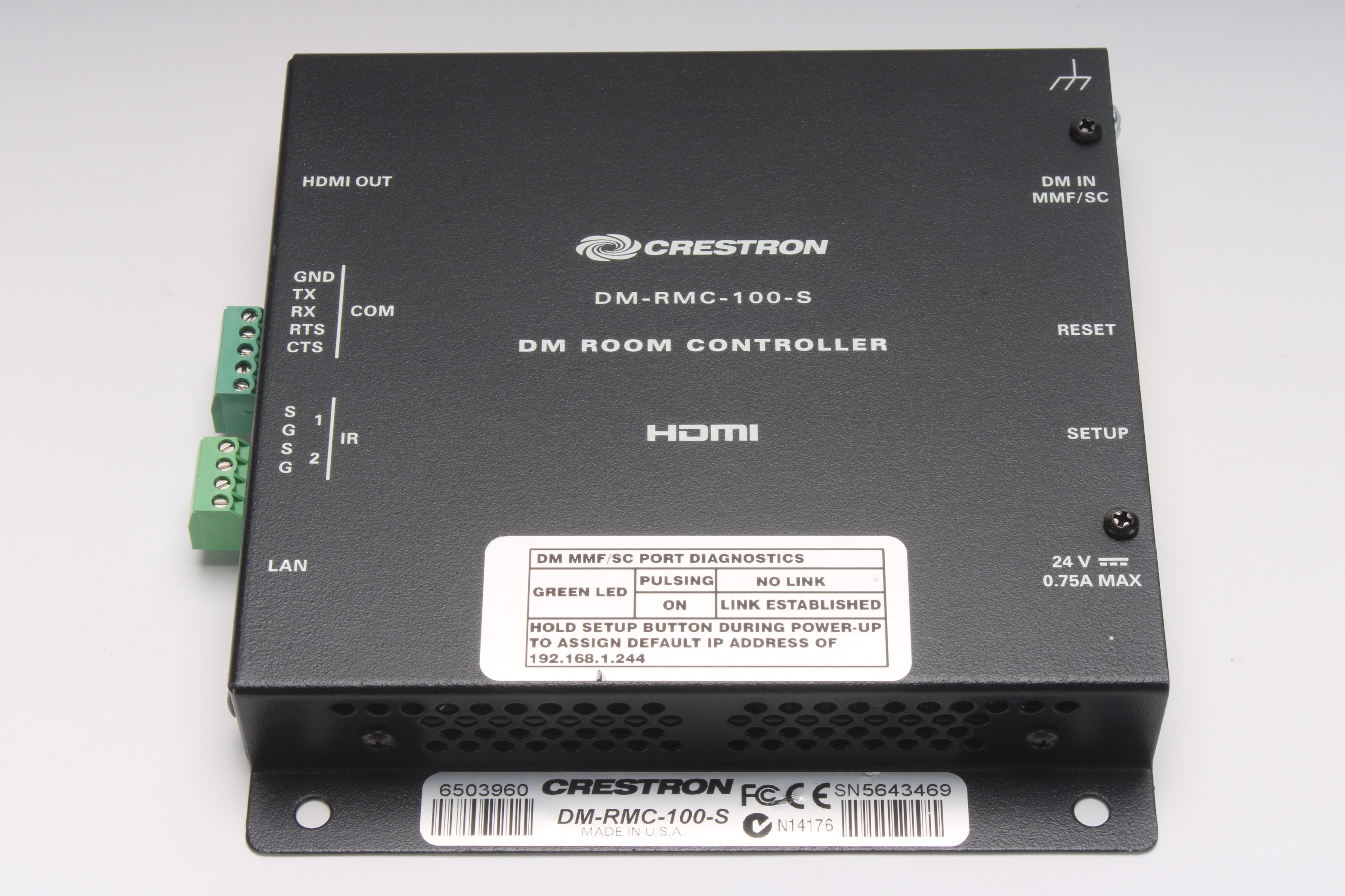 Dm Rmc 100 Crestron DigitalMedia 8G Fiber Receiver + Room Controller 100 DM-RMC-1 ...