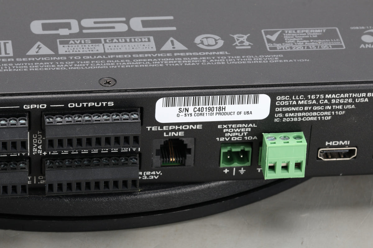 QSC Q-SYS Core 110f USB/ Flex Channels I/O Audio Signal Processor – NTC ...