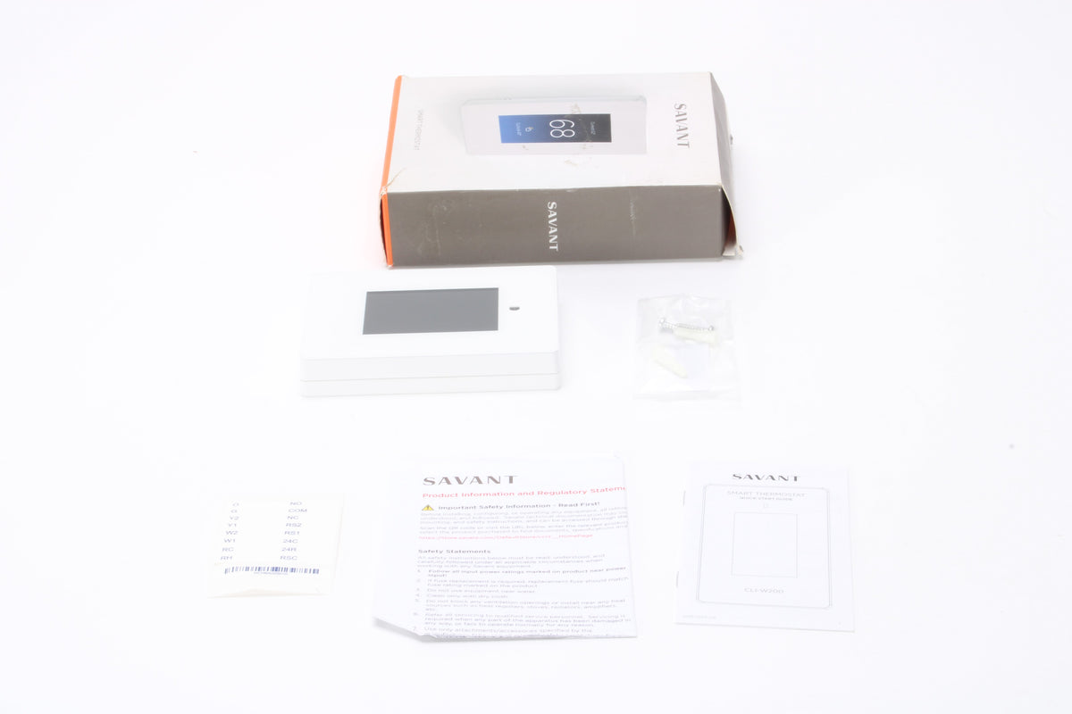 Savant CLI-W200W-00 Multistat Smart Thermostat White With Accessories ...