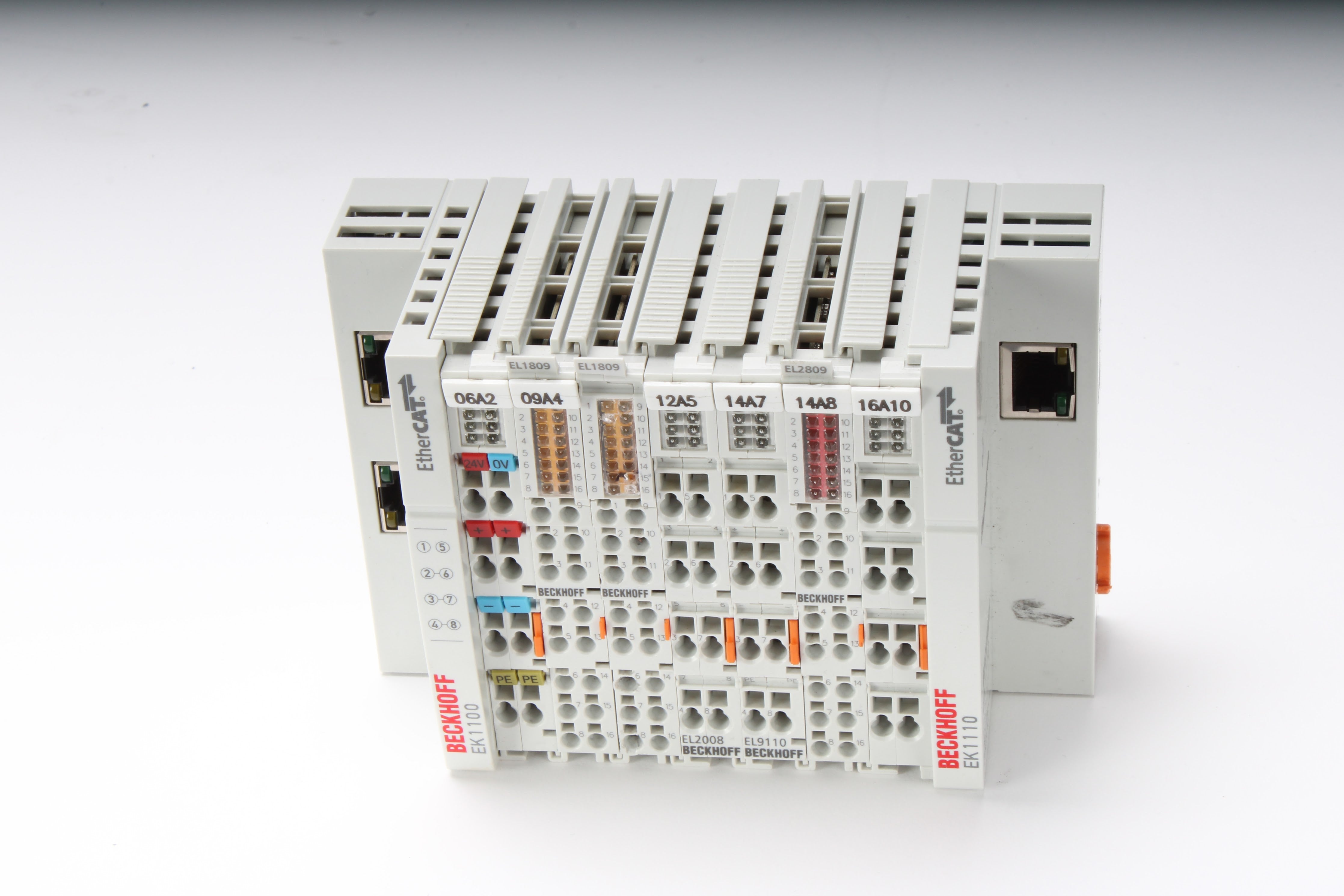 Beckhoff 2x EK1100 EtherCAT with 2x EL1809 , EL2809, EL2008 ,EL9110 Mo ...