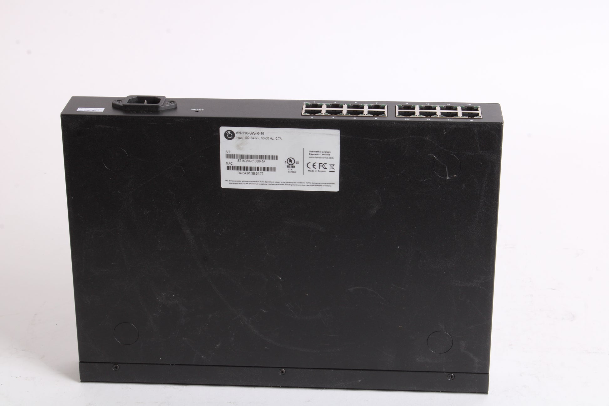Arakins Networks AN-110-SWR-16 Unmanaged+ Gigabit Switch with Rear Por ...
