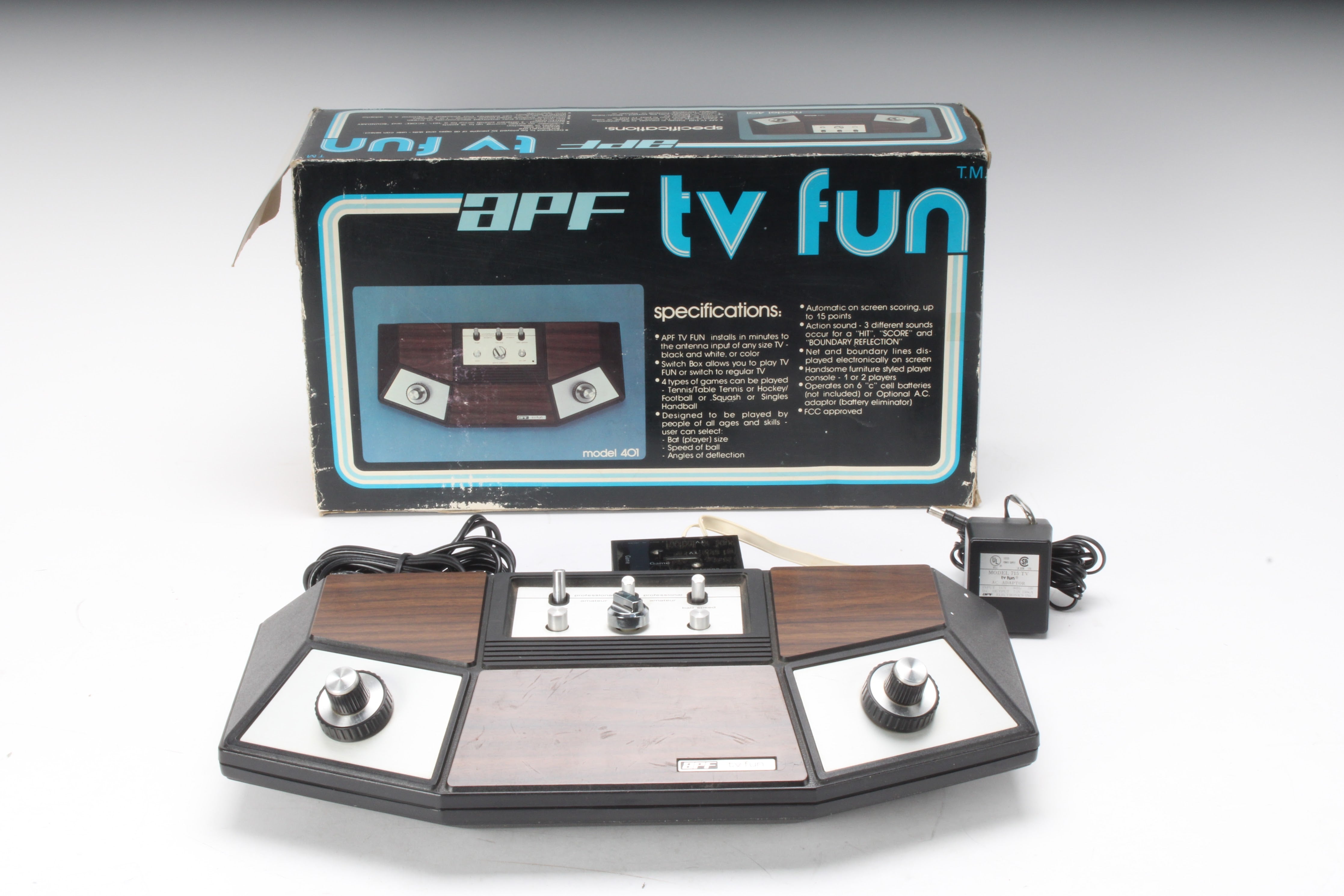 APF TV Fun Model 401A Vintage Pong Video Game Console With Original Bo ...