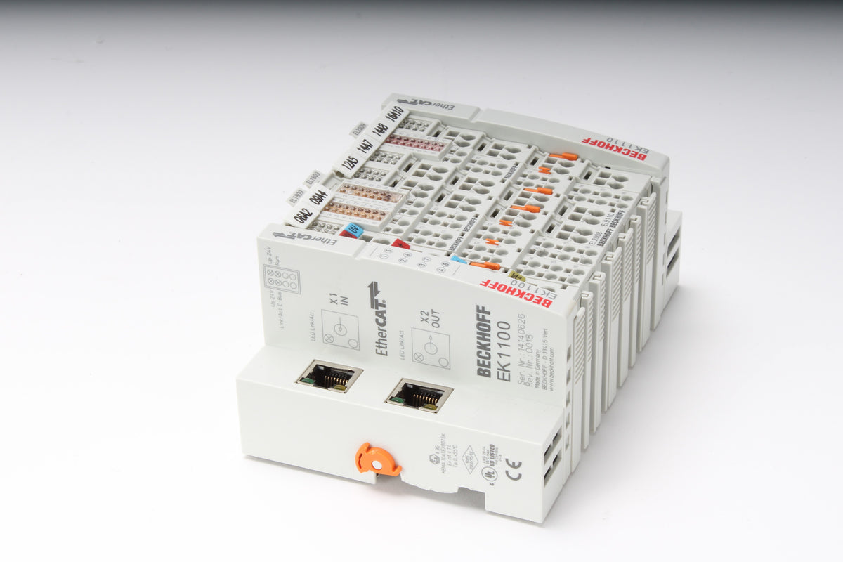 Beckhoff 2x EK1100 EtherCAT with 2x EL1809 , EL2809, EL2008 ,EL9110 Mo ...