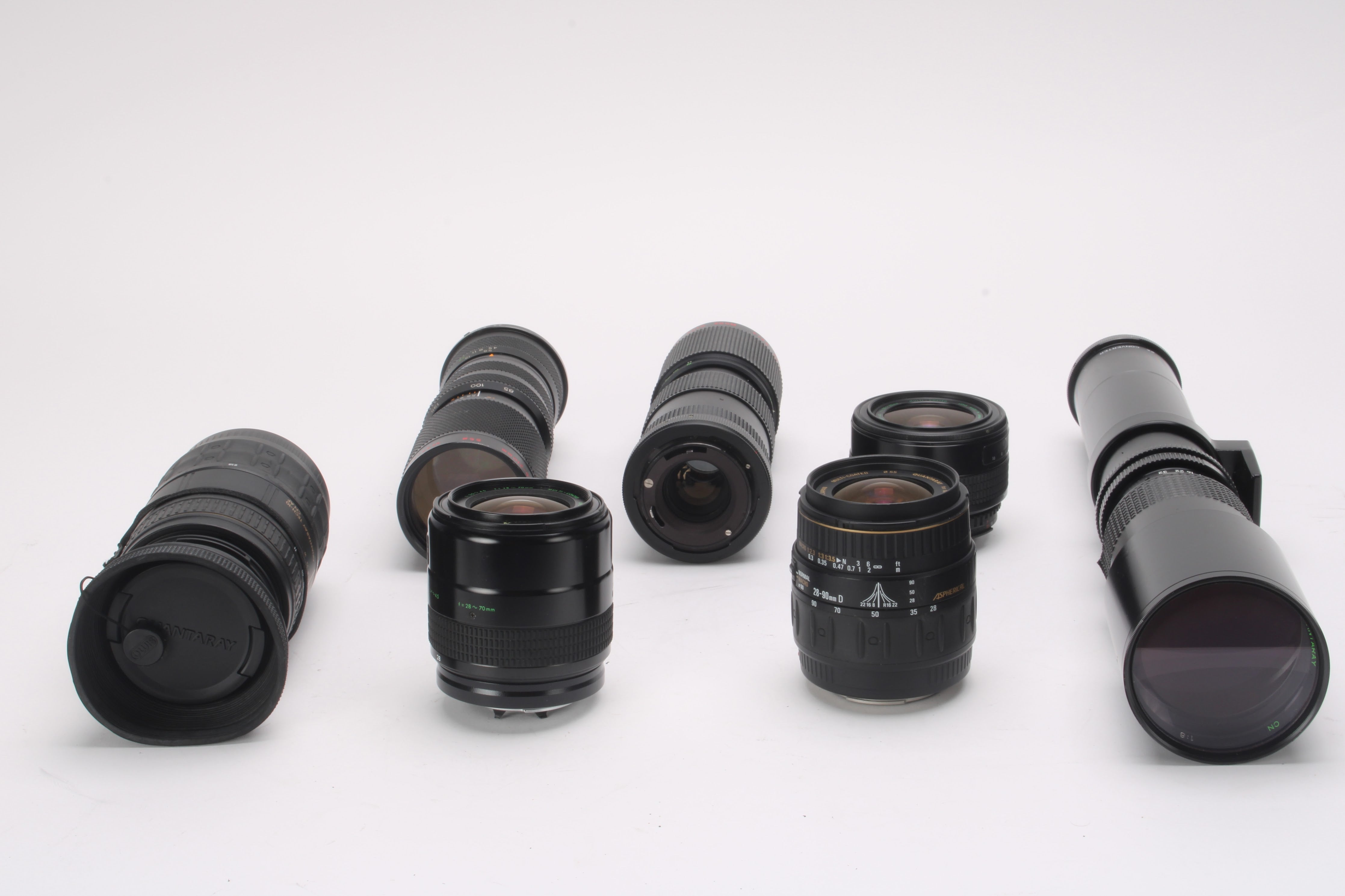 Quantaray 28-70mm, 35-70mm,500mm, 70-300mm, 28-90mm, 85-210mm Lot of 7 ...