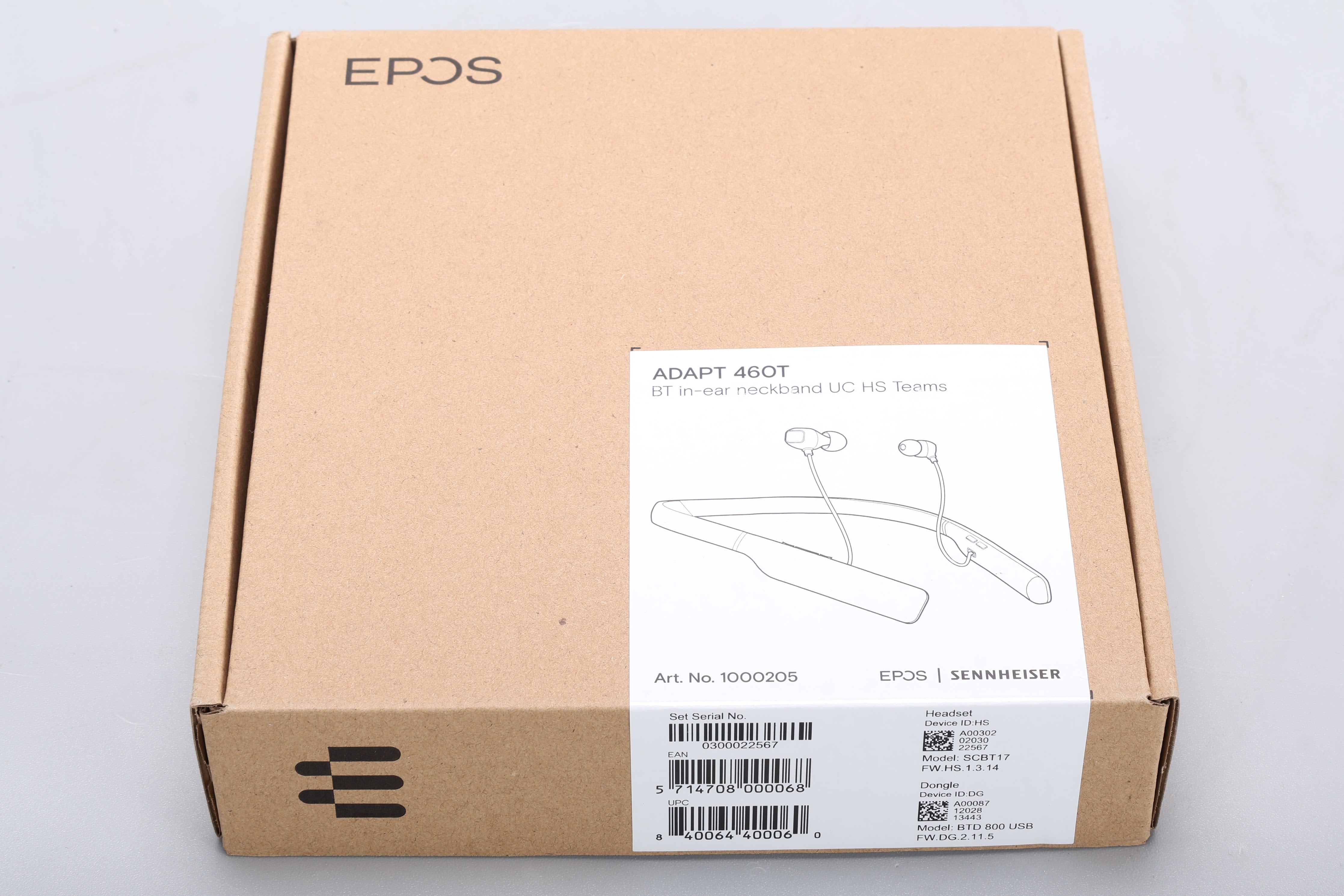 EPOS Sennheiser Adapt 460T SCBT17 In-Ear Neckband Bluetooth Headset ...