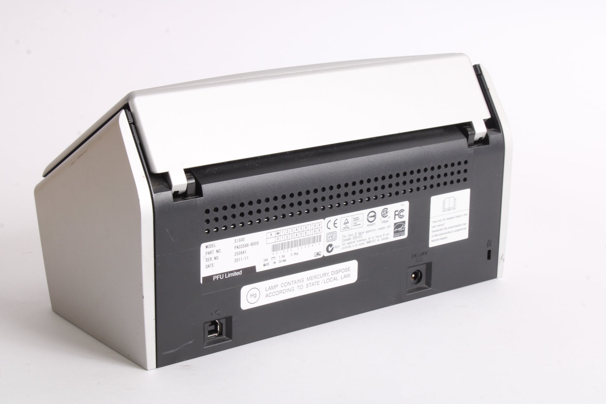 Fujitsu ScanSnap S1500 Scanner PA03586-B005 - Both Trays and PSU Inclu ...