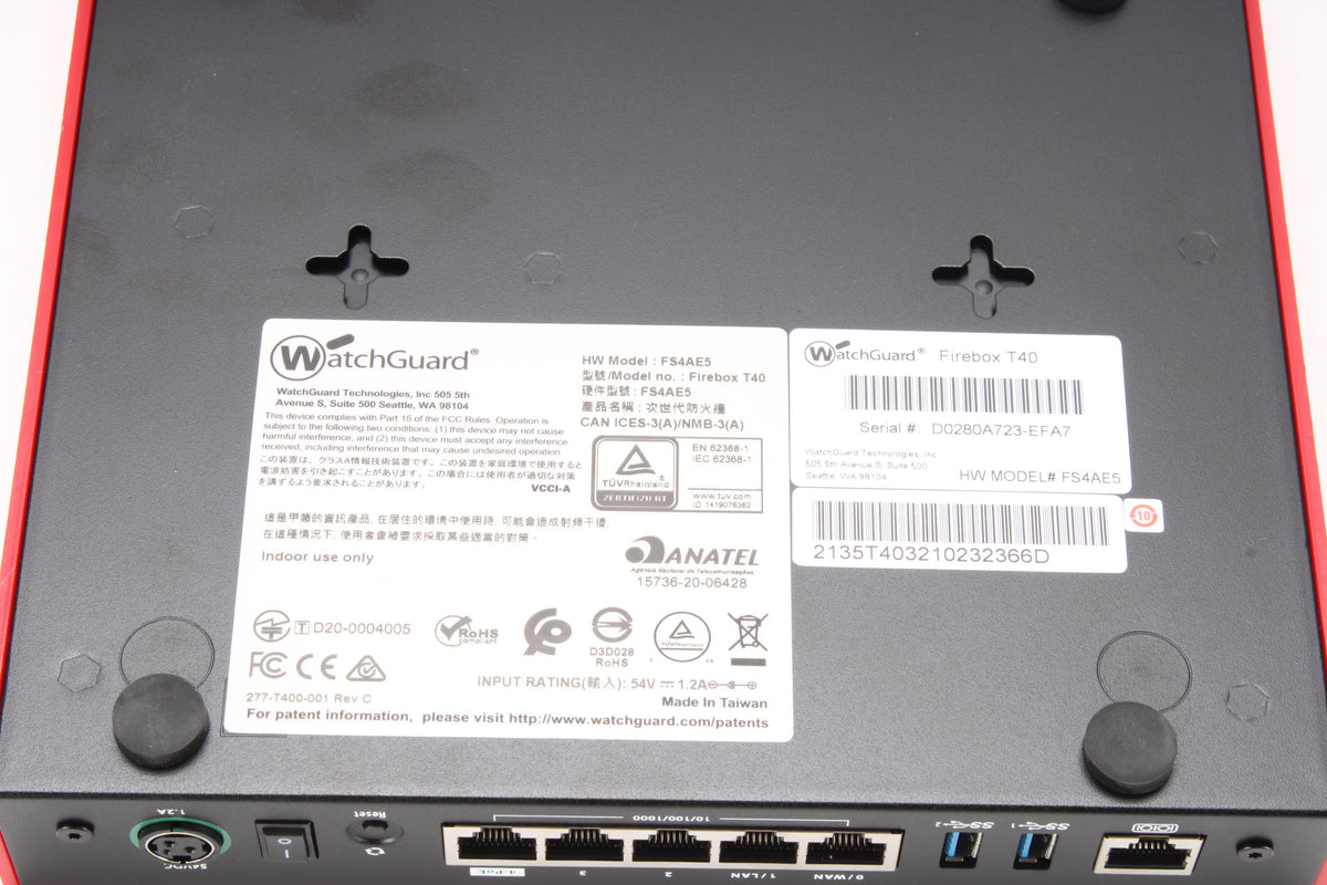 Watchguard Fire Box WatchGuard Firebox T40 Firewall Appliance - No Power Supply – NTC Tech