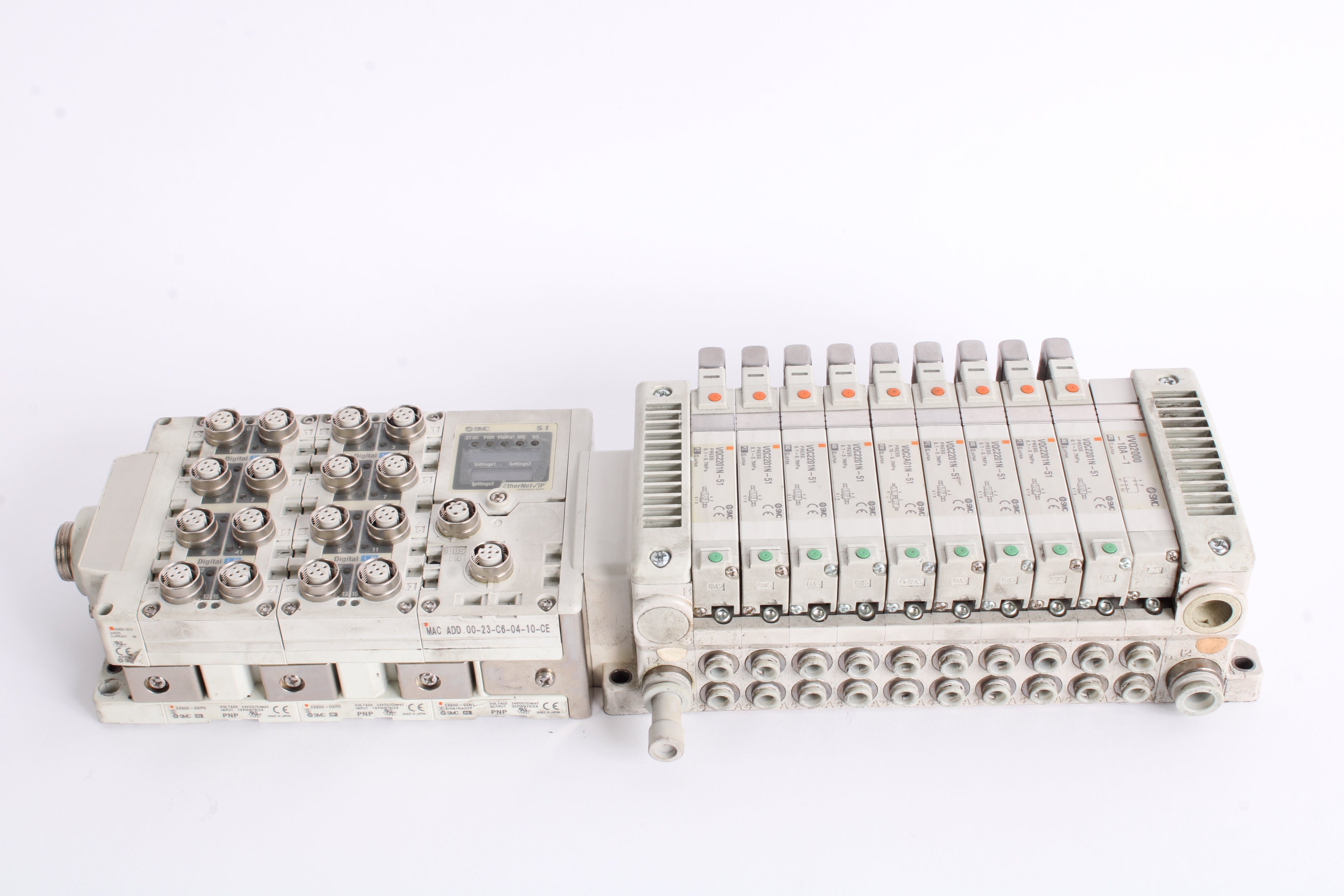 SMC EX600-SEN1 Serial Interface Unit + 2x EX600-DXPD + EX600-ED3 + VVQ ...