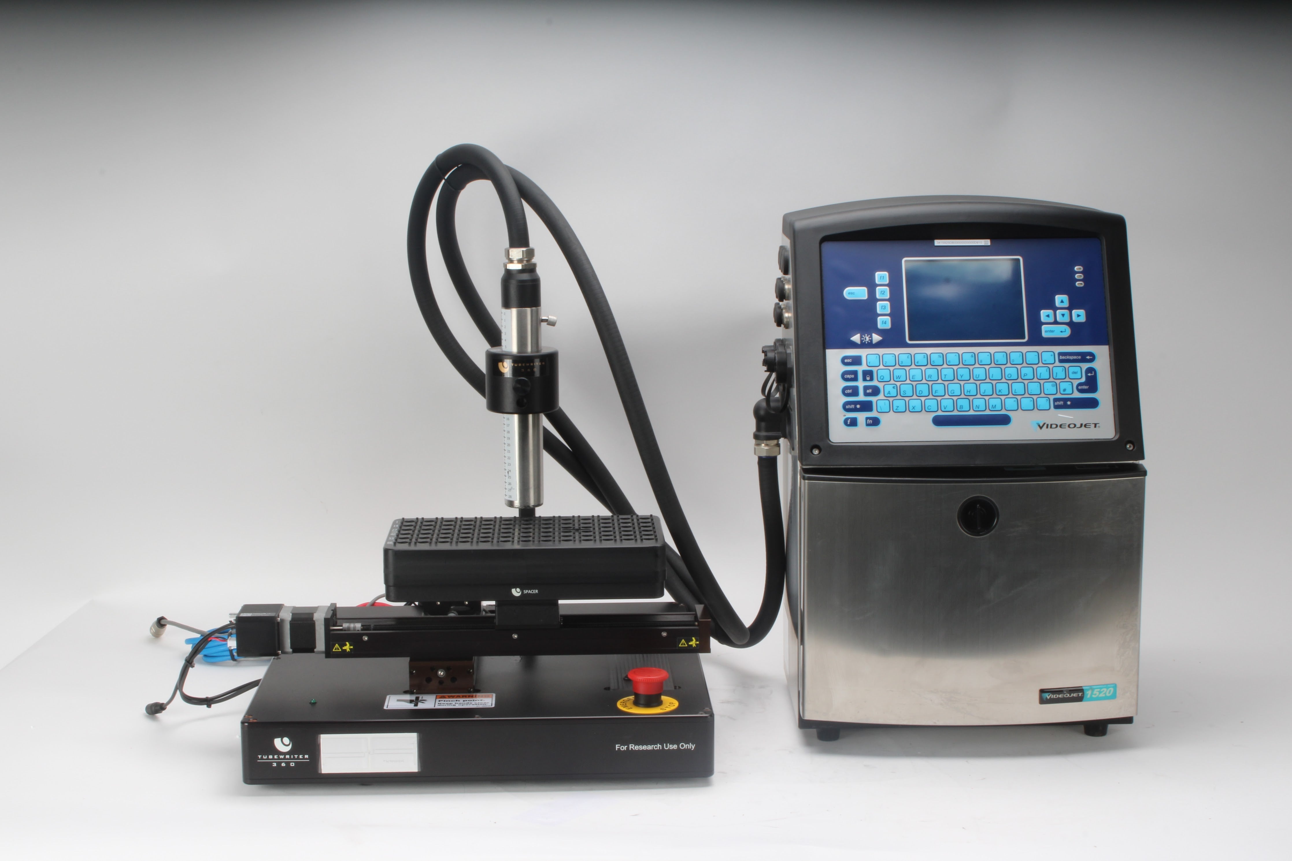 Ink Jet Coding Machine VideoJet 1520 Ink Jet Coding Machine W/ TubeWriter 360 & PT-1500MC-EL ...
