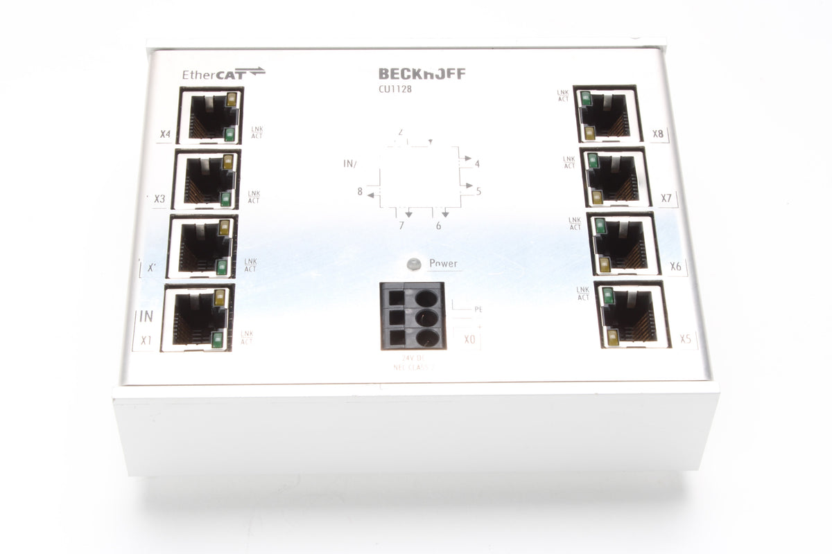 Beckhoff Hub Module Beckhoff CU1128-0000 8 Port EtherCAT-Hub Power Input Module – NTC Tech