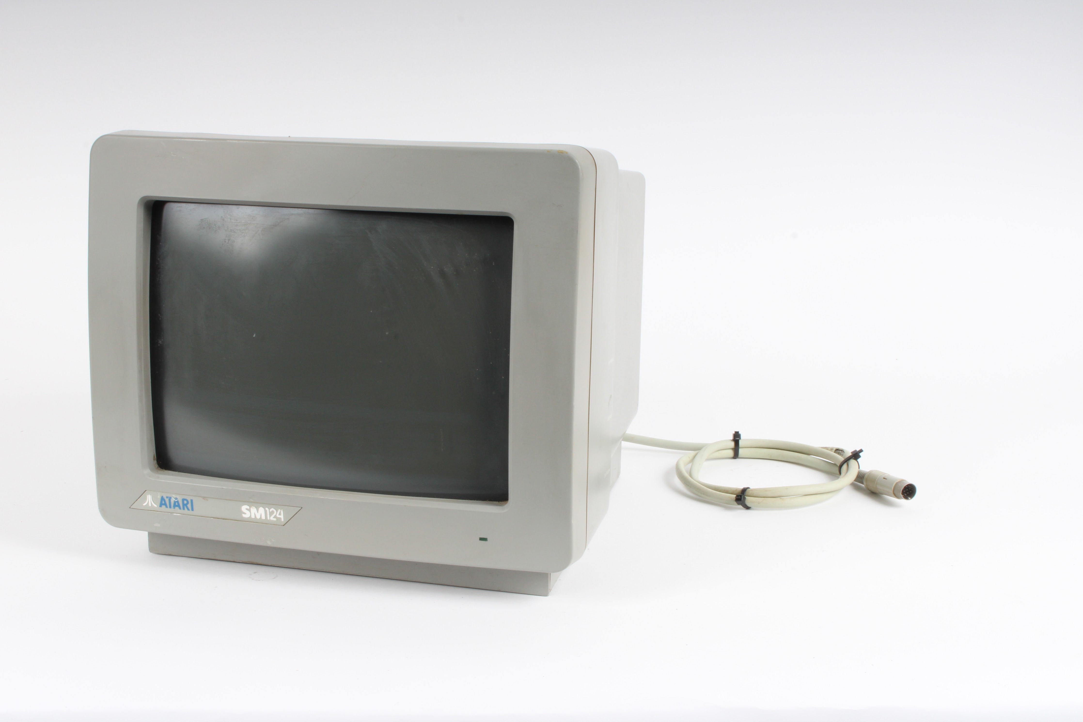 Atari SM124 Computer CRT Monitor Monochrome Display - Fair