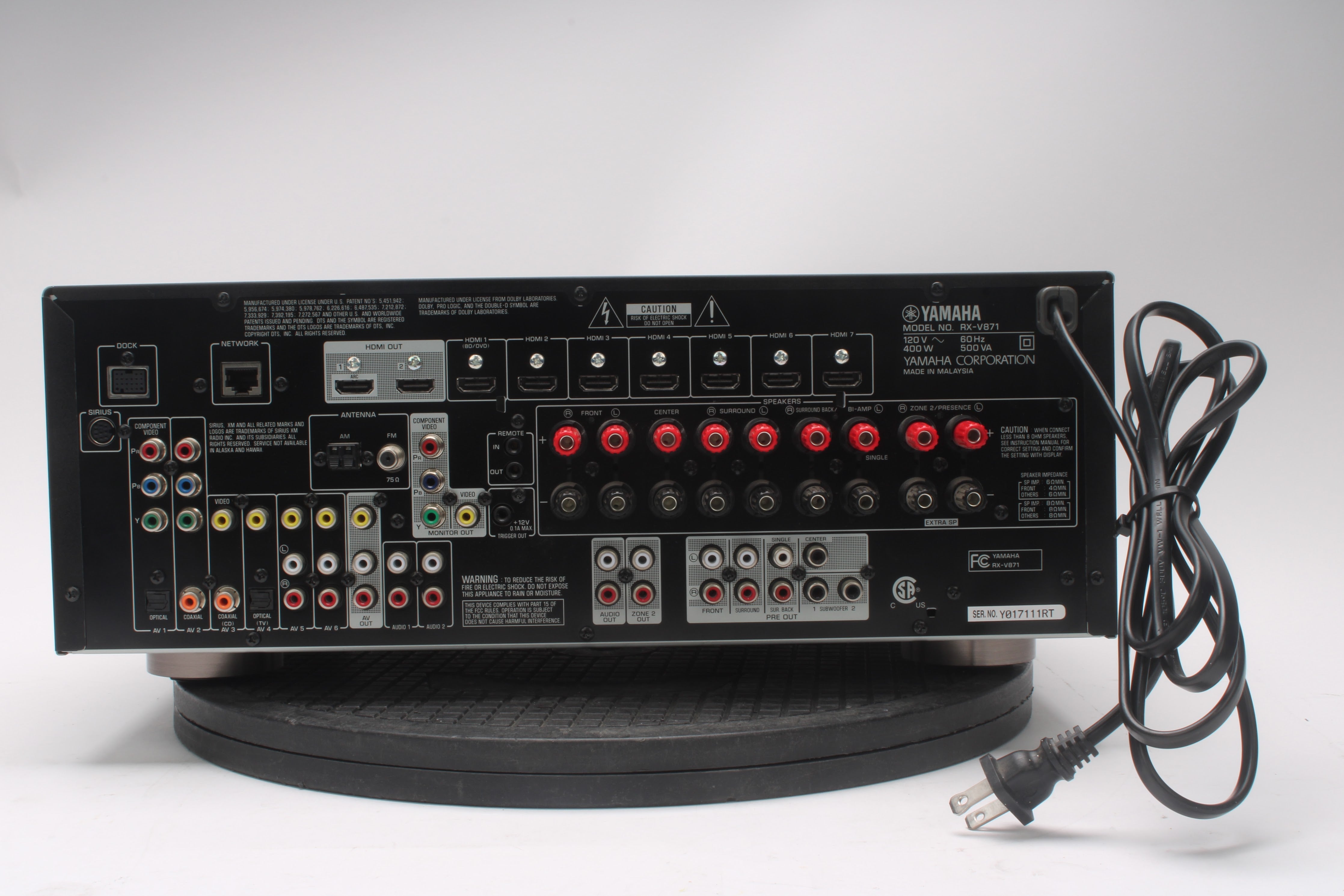 Yamaha RX-V871 7.2-Channel Natural Sound AV Receiver – NTC Tech