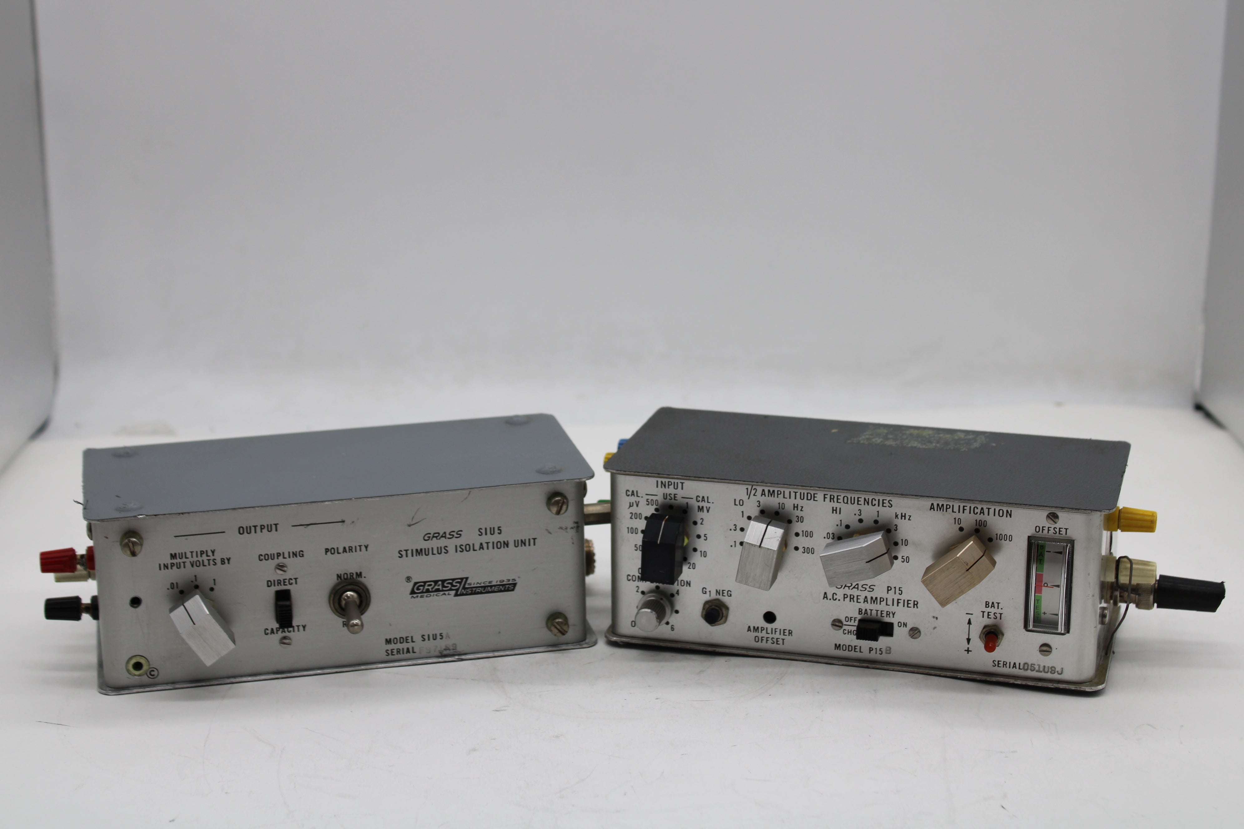 Grass P15B A.C. Amplifier and SIU5A Stimulus Isolation Unit Lot of 2 ...