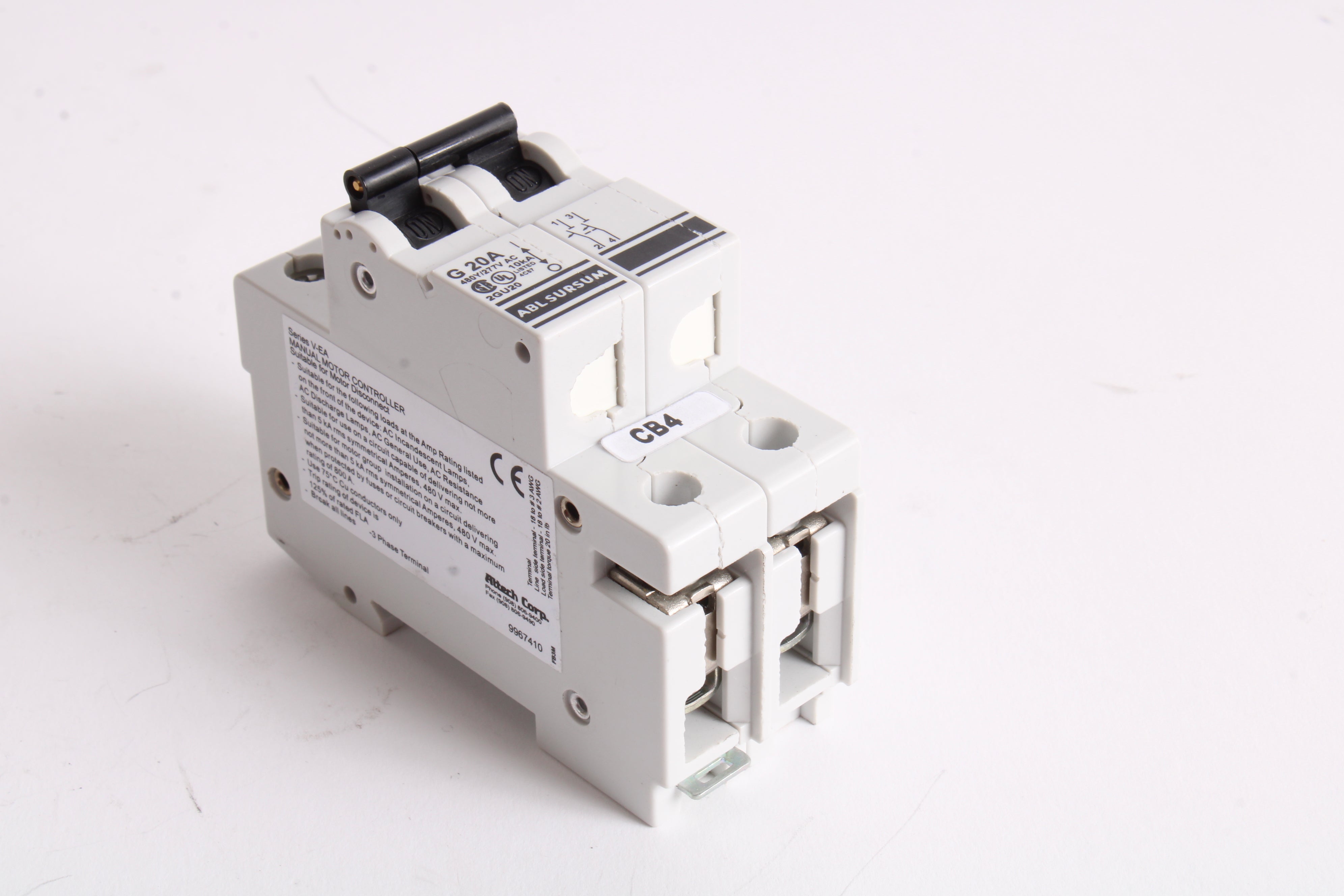 Altech Corp G 20A 480Y/277V AC 2GU20 Series V-EA Manual Motor Controll ...