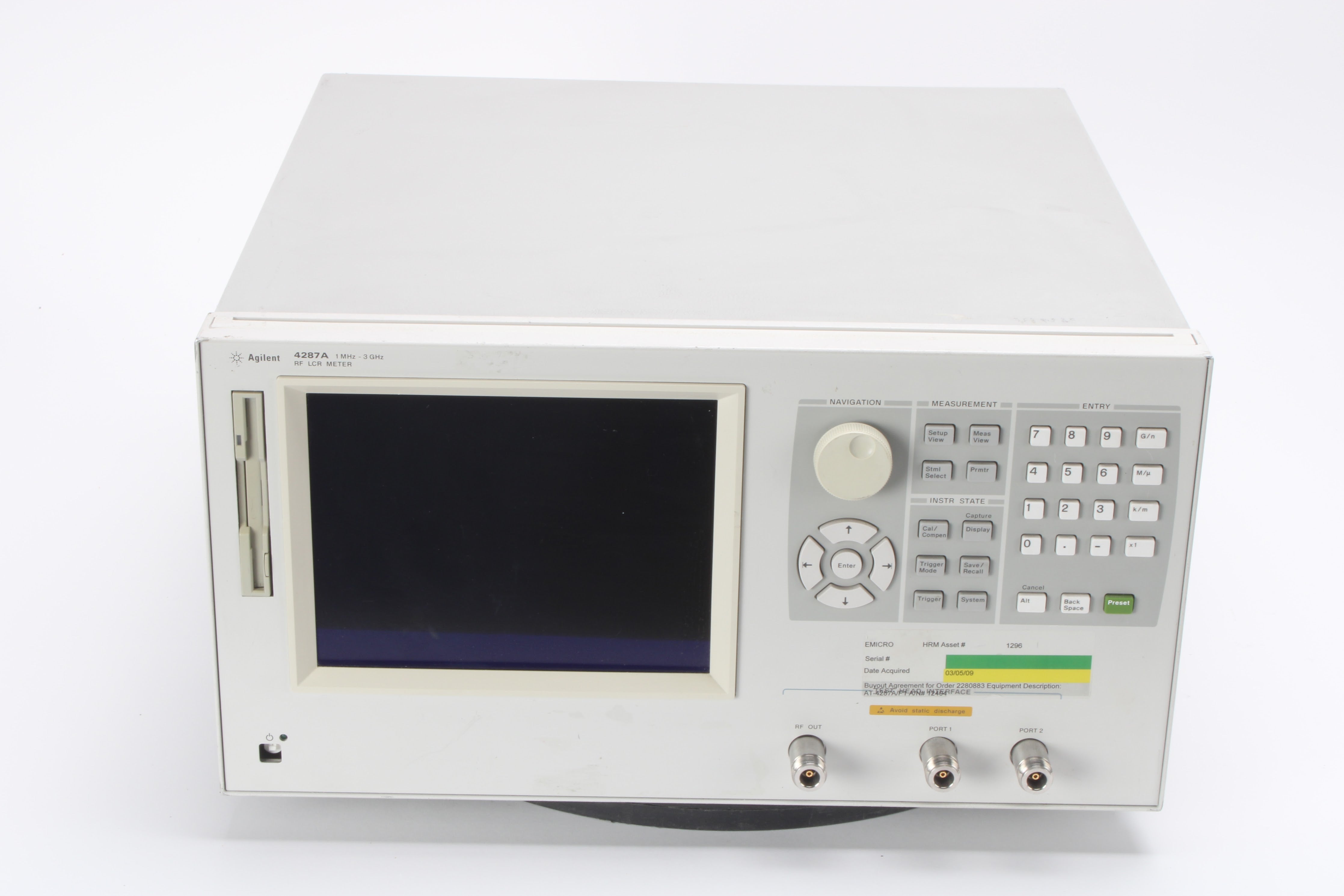 Agilent 4287A RF LCR Meter 1MHz-3GHz With Option 10 - Missing Button C ...