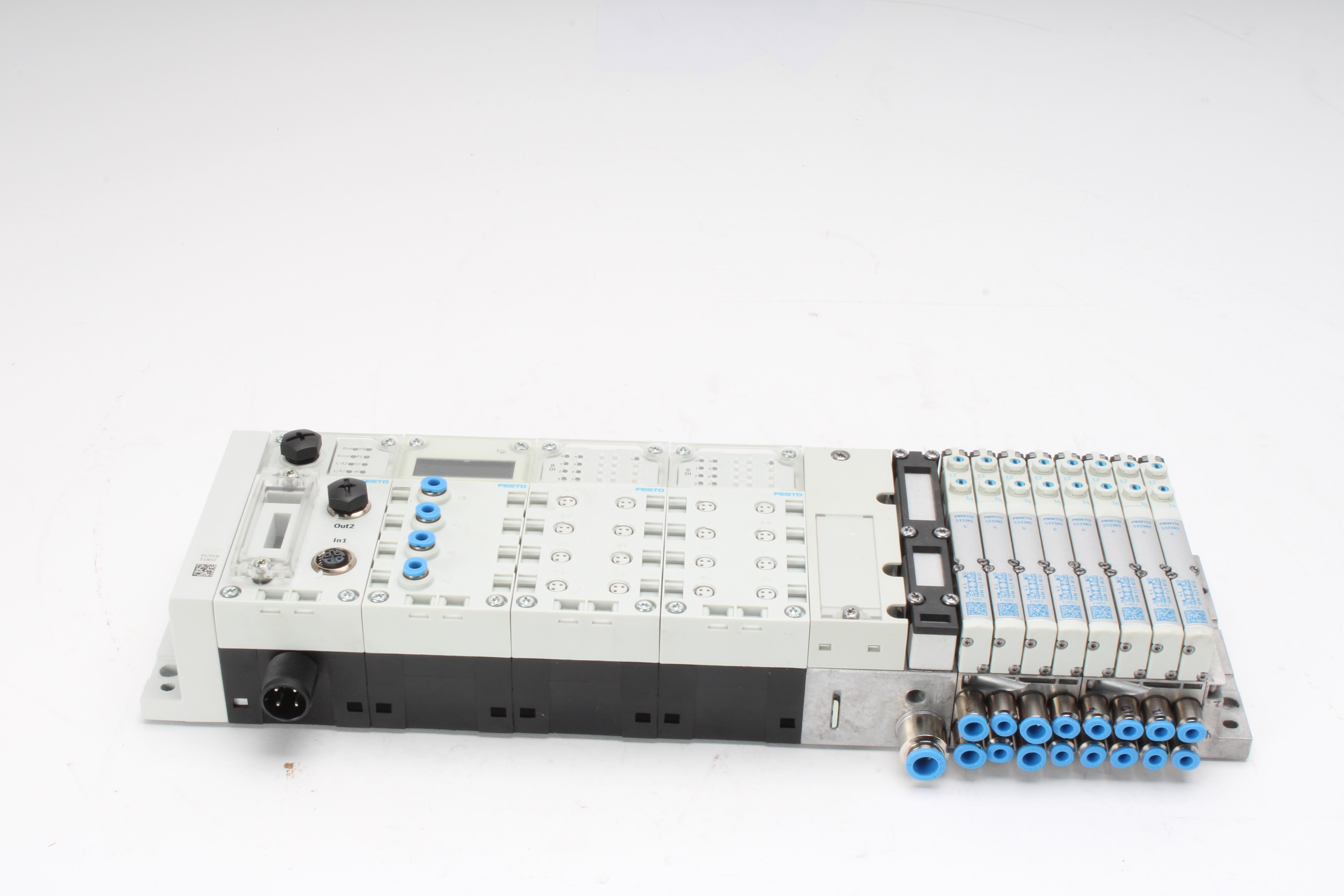 Festo CPX-FB38 Module W/ CPX-4AE-P-B2, 2x: CPX-AB-8-M8-3POL, 2x: VMPA1 ...