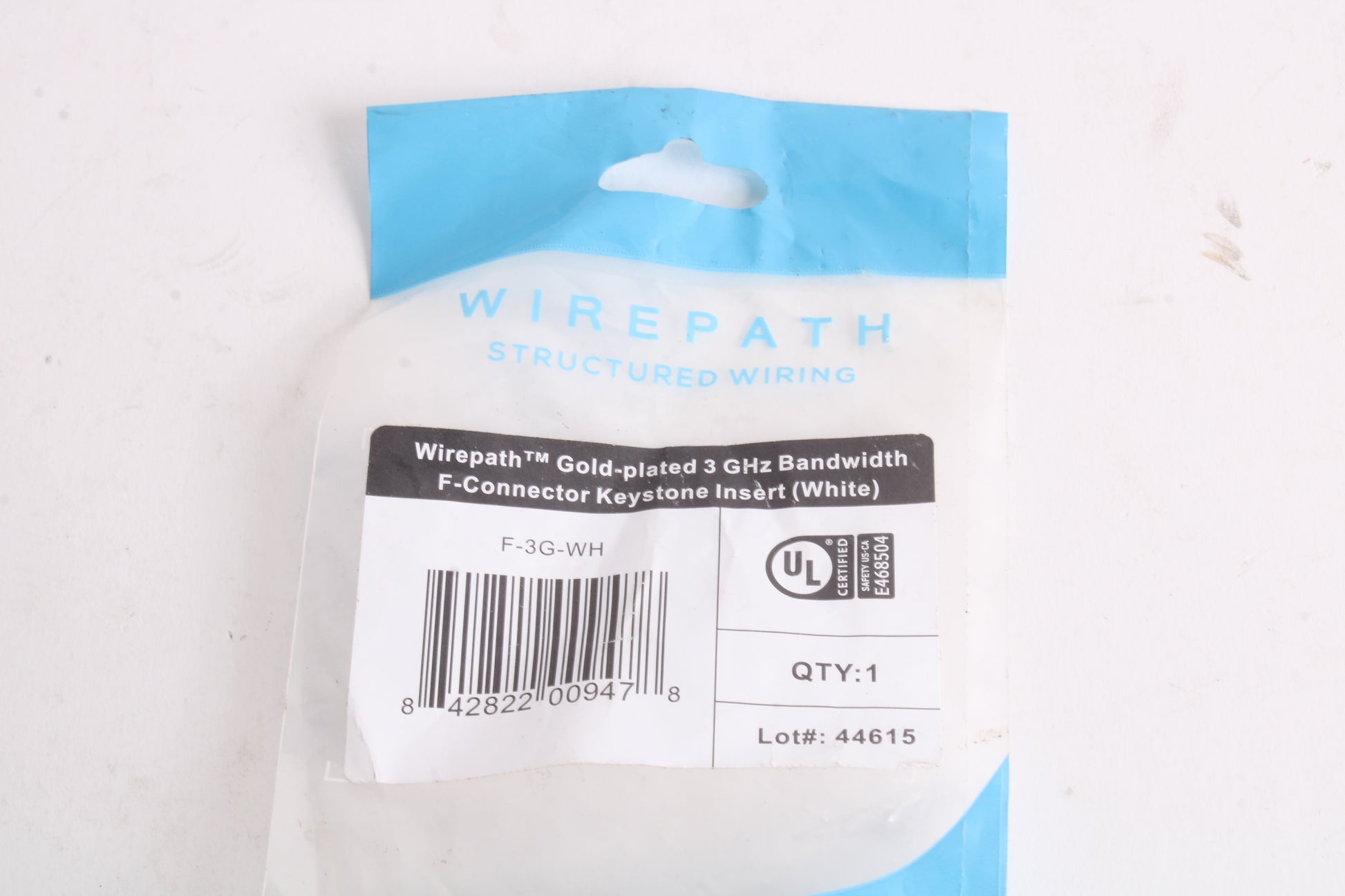 Wire Path Key Wirepath F-3G-WH Gold-plated 3 GHz Bandwidth F-Connector Keystone Lot ...
