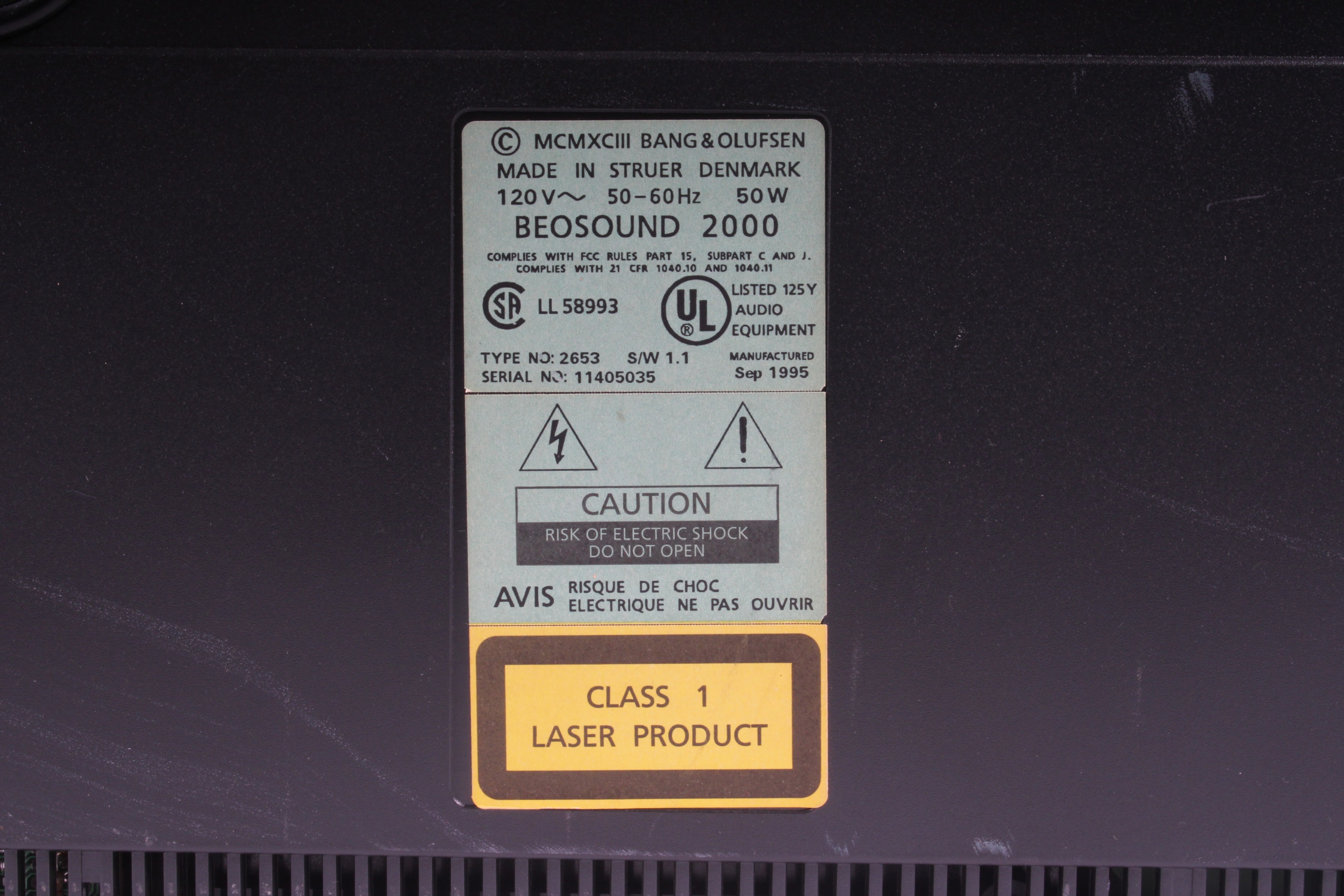 Bang & Olufsen MCMXCIII Beosound 2000 Portable CP Tape Tuner - AS