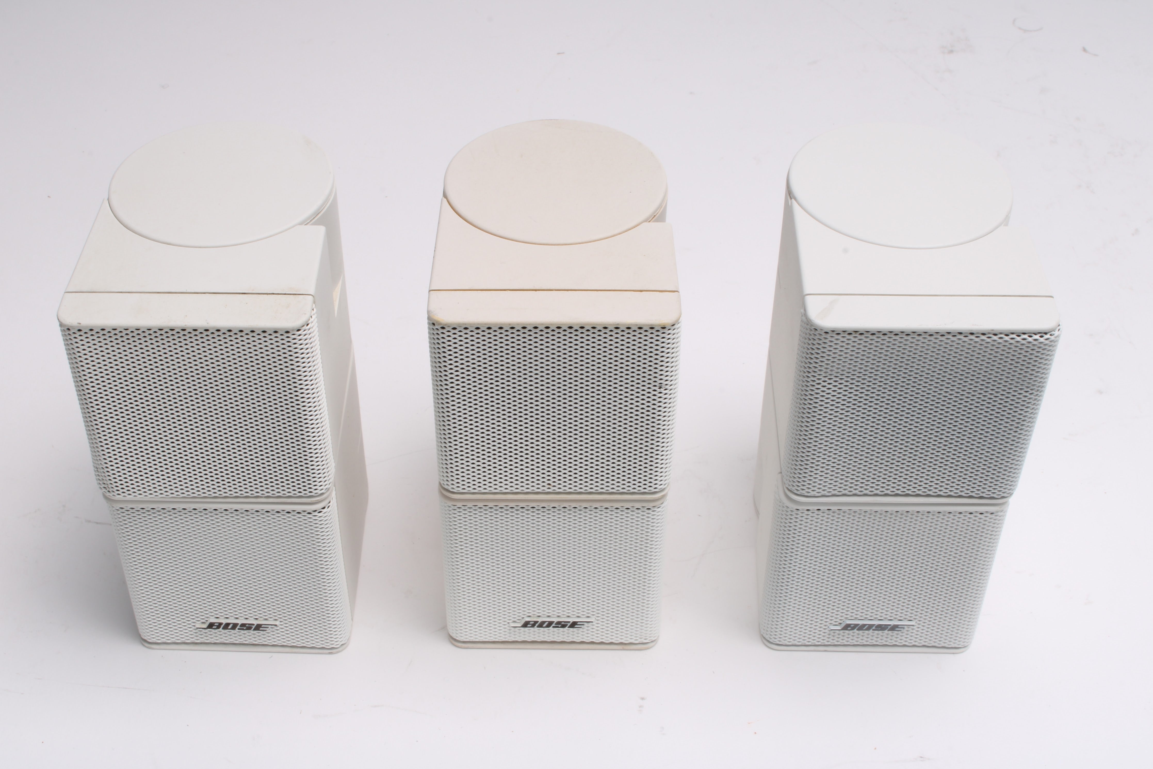 Bose Jewel Cube Center Channel Speaker Lot of 3 - White - Fair