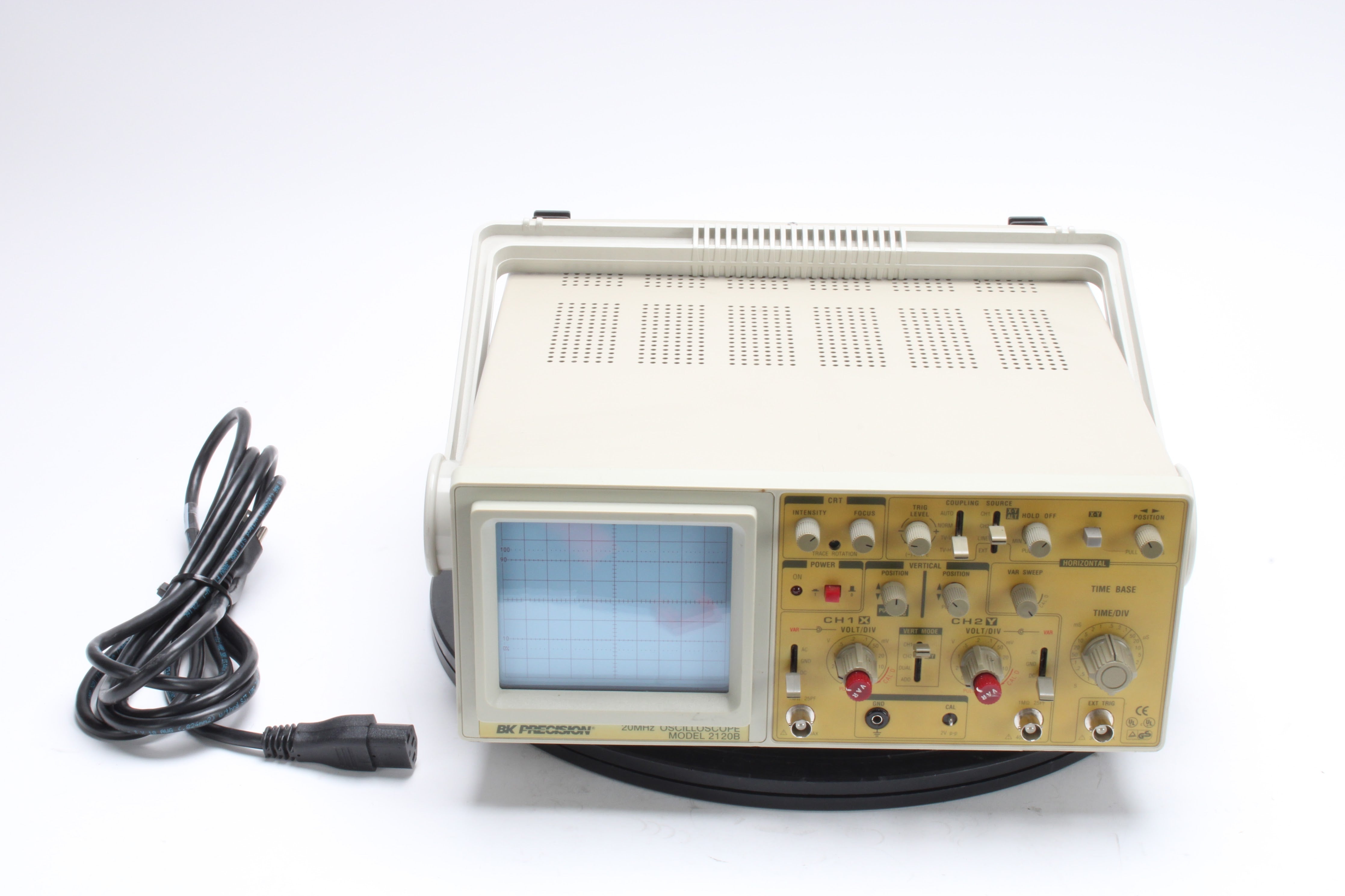 BK Precision 2120B 30MHz Dual Trace Oscilloscope With Handle and Power ...