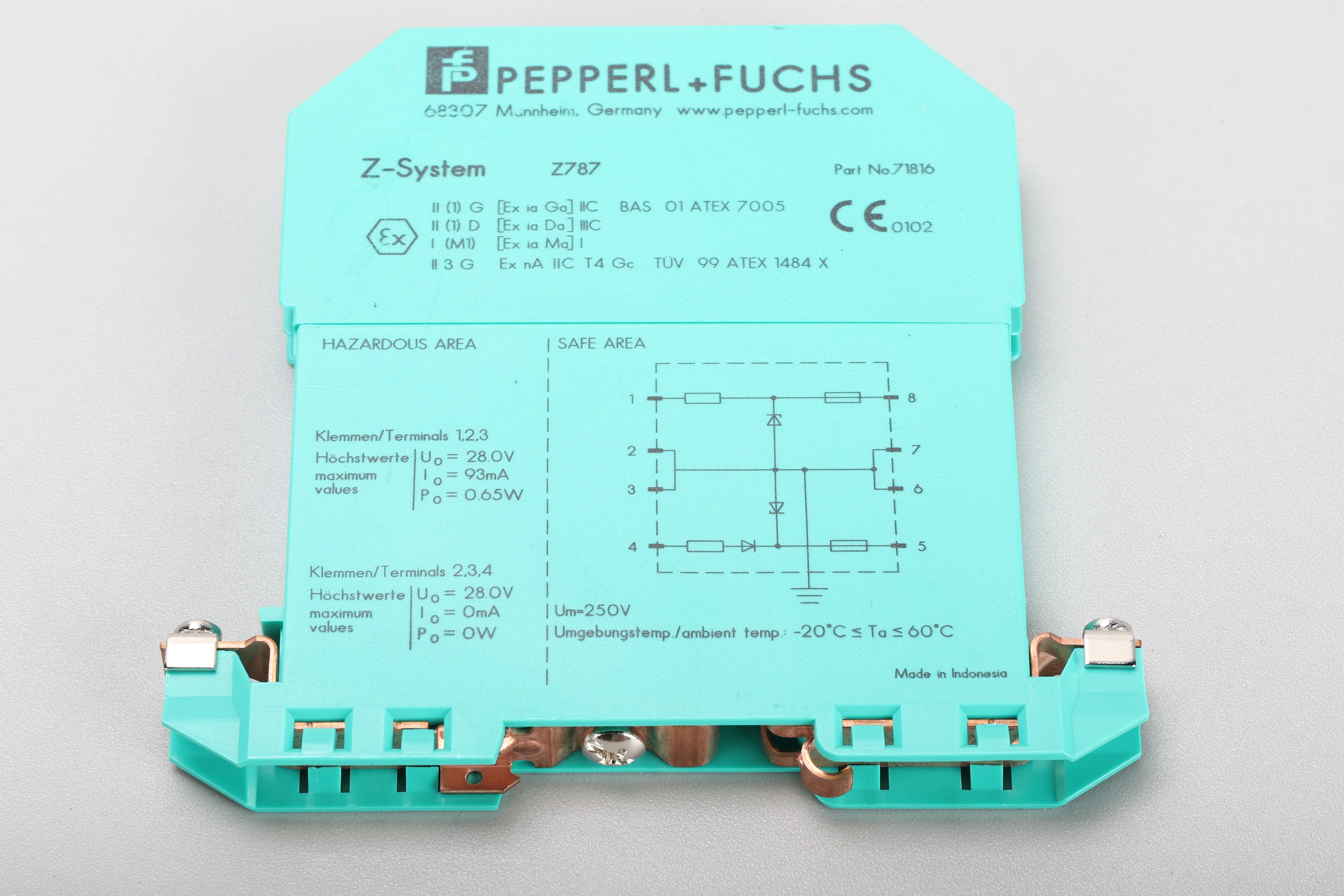 Pepperl+Fuchs Z787 2-Channel DC Zener Barrier 71816 – NTC Tech