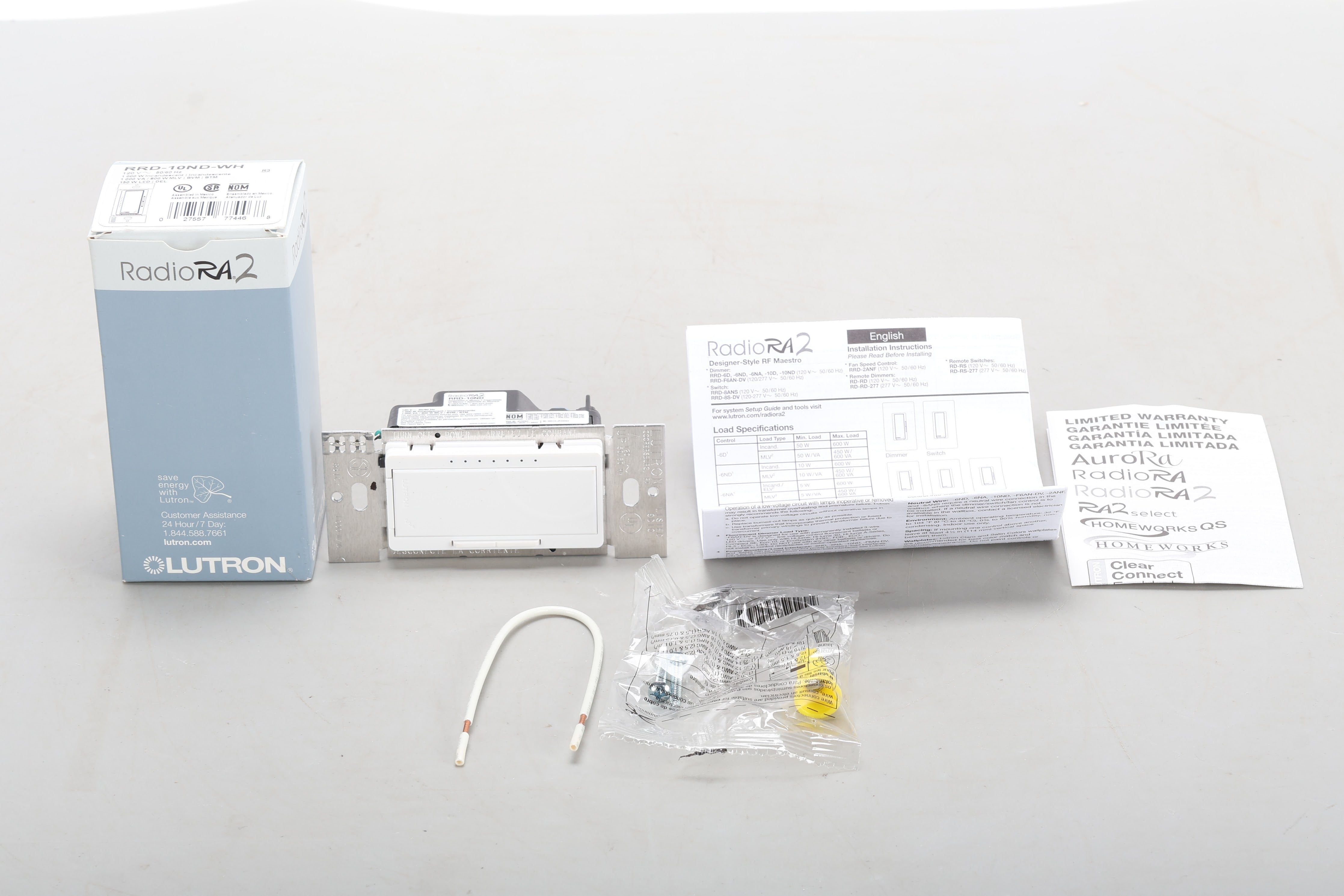 Lutron RRD-10ND-WH Maestro RF Dimmer With Original Box – NTC Tech