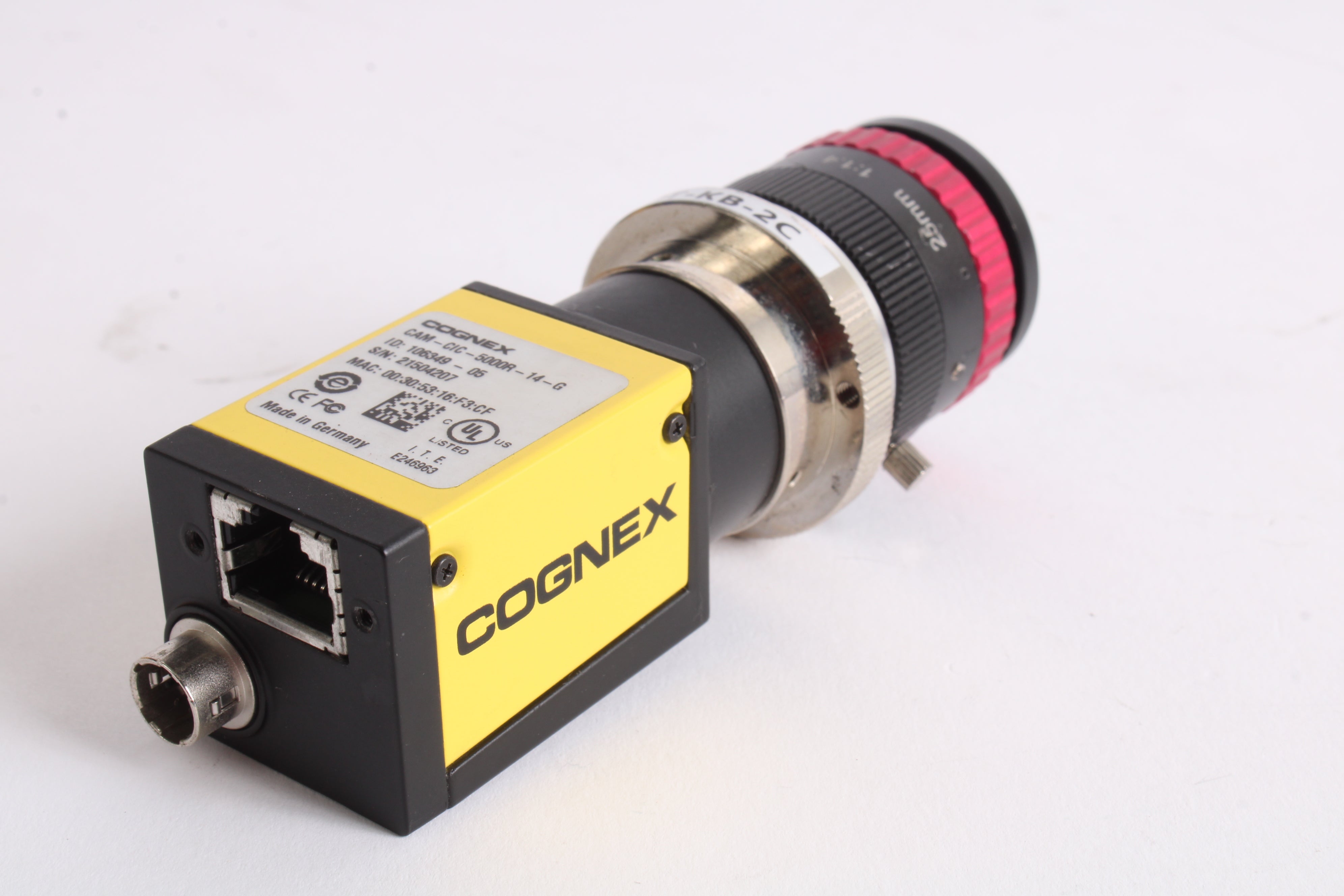 Cognex Camera CAM-CIC-5000R-14-G With OPT-KB-2C Lens – NTC Tech