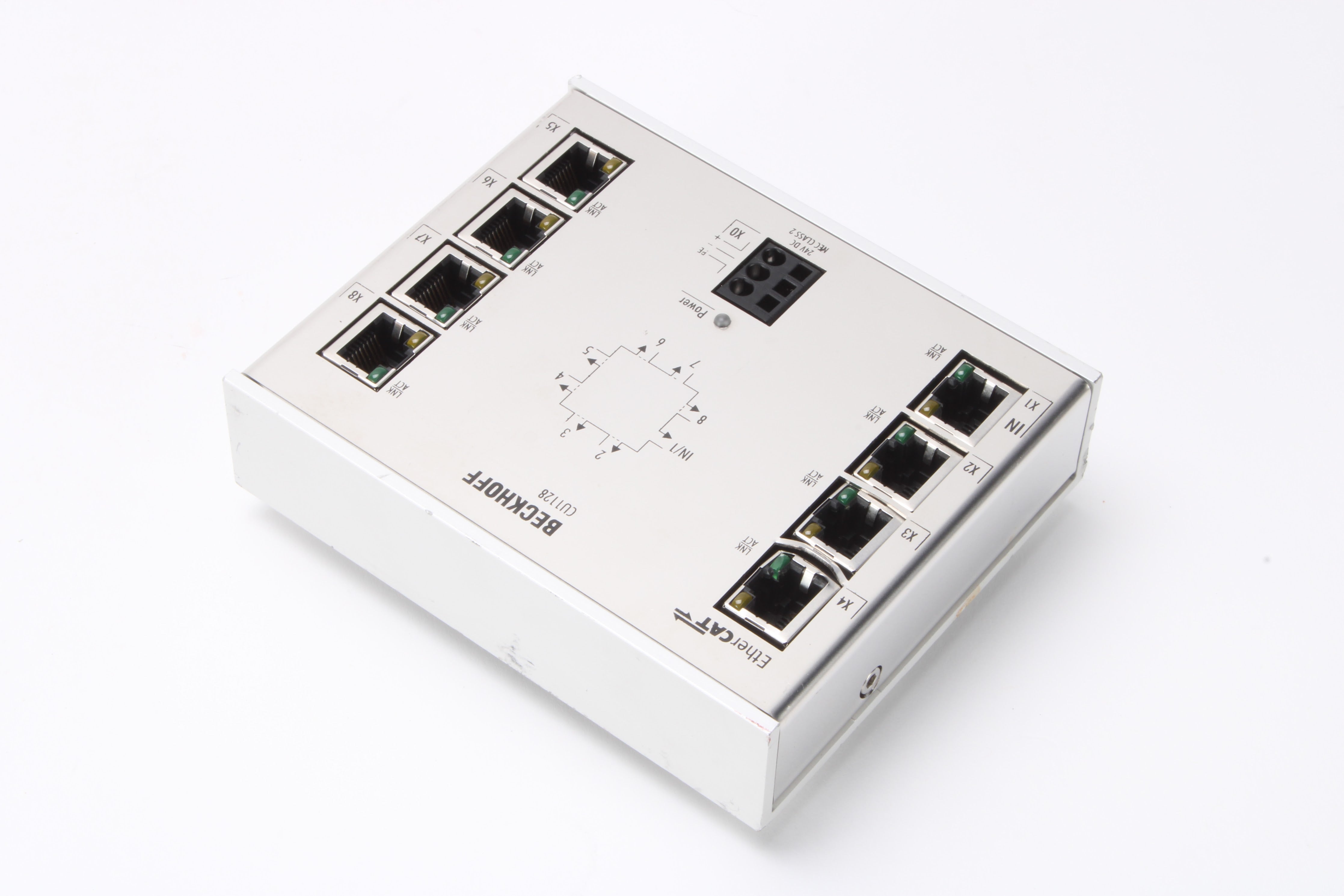 Beckhoff Hub Module Beckhoff Module CU1128-0000 8 Port EtherCAT-Hub - Fair Condition – NTC Tech