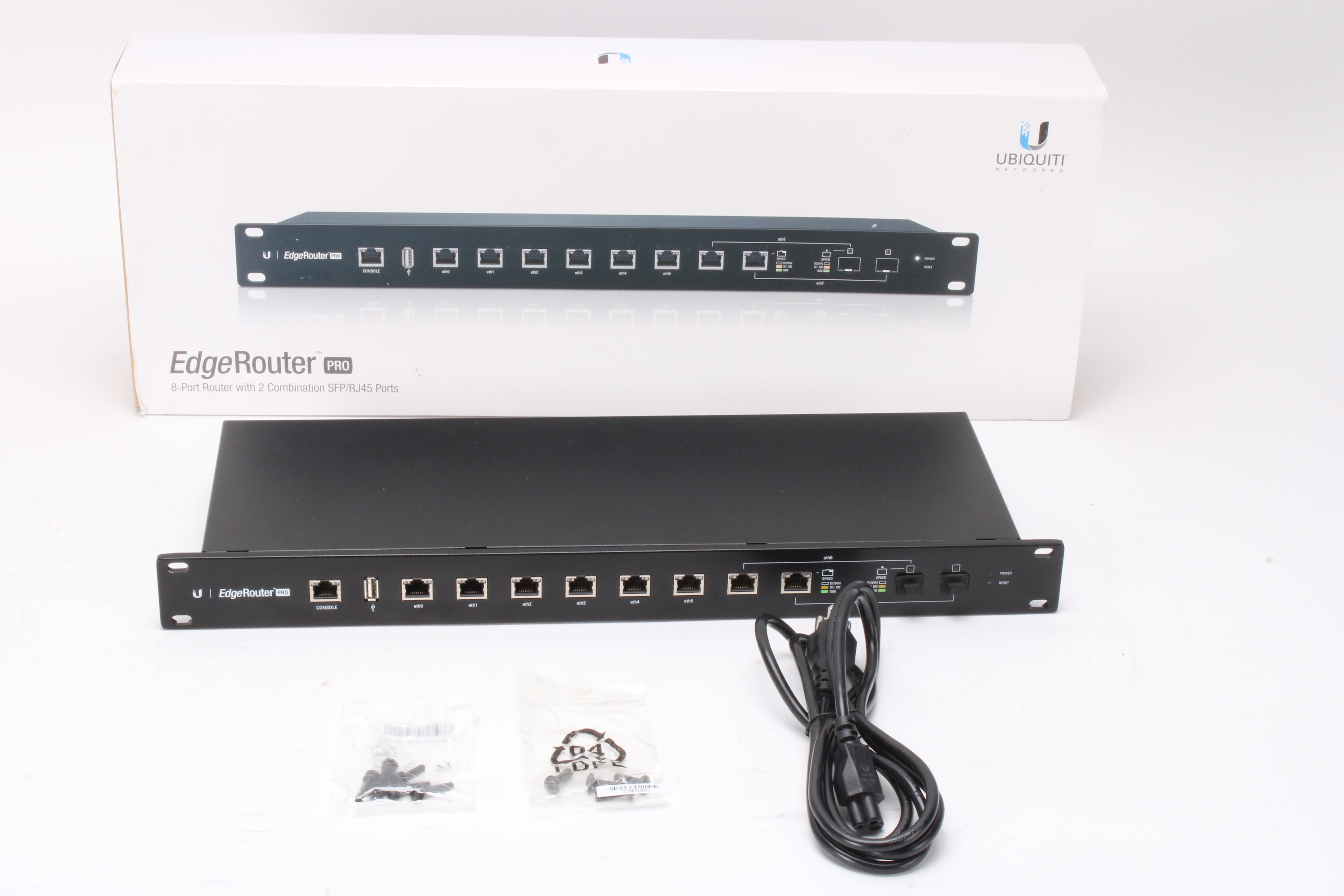Ubiquiti ERPro-8 Edge Router Pro Gigabit Router With Power Cable and S ...