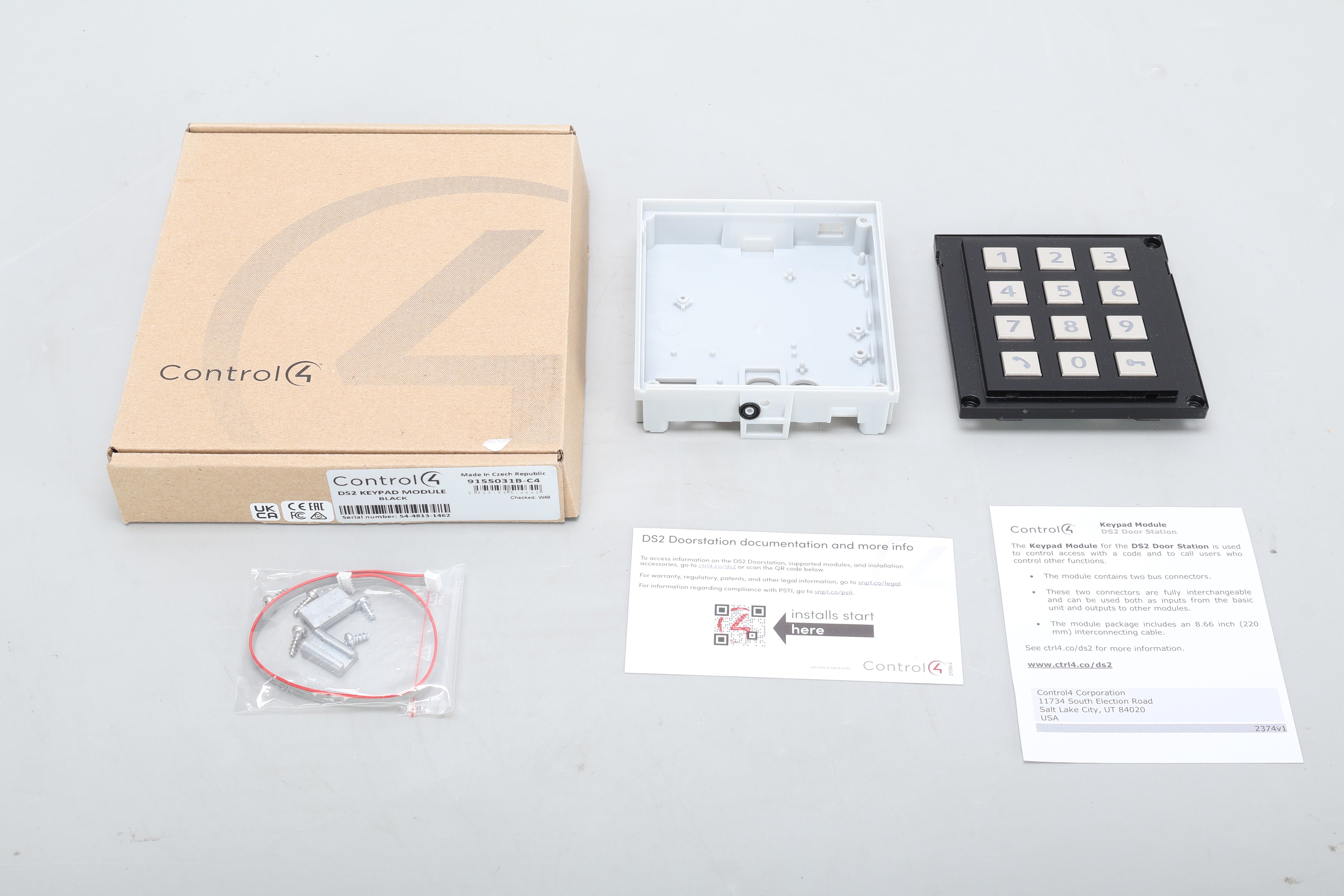 Control4 C4-DS2KP-BL 2-Button Decora Keypad Black With Cable and Hardw ...