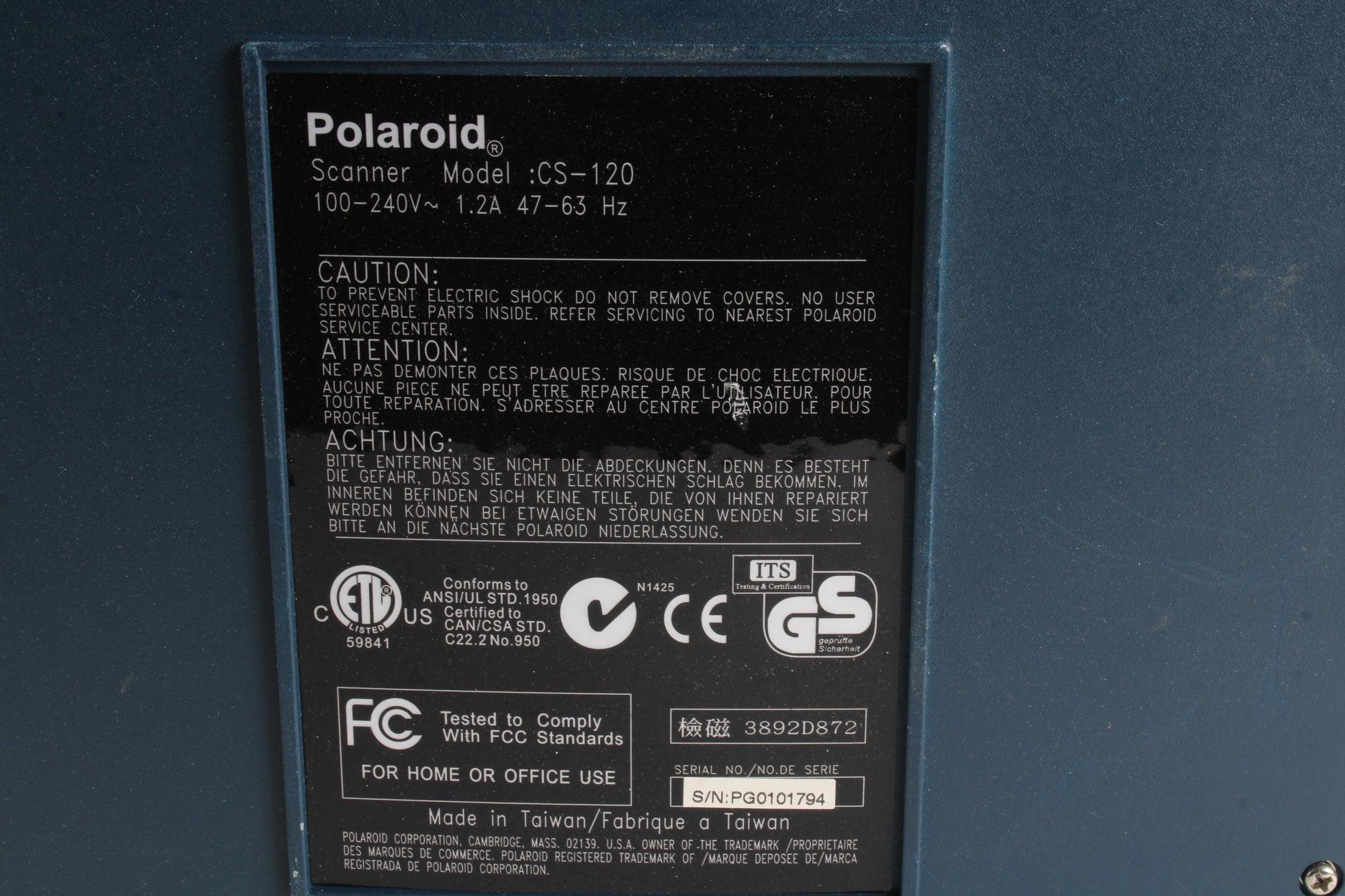 Polaroid CS-120 Film Scanner Sprintscan – NTC Tech