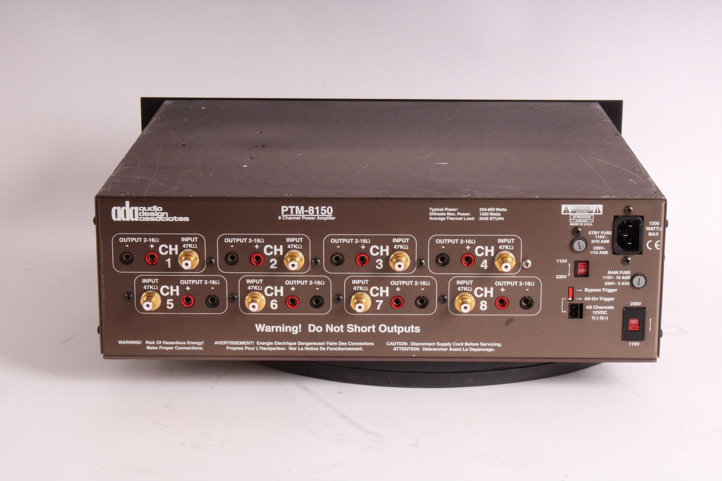 ADA PTM-8150 8-Channel Power Amplifier Amp - Fair Condition â NTC Tech