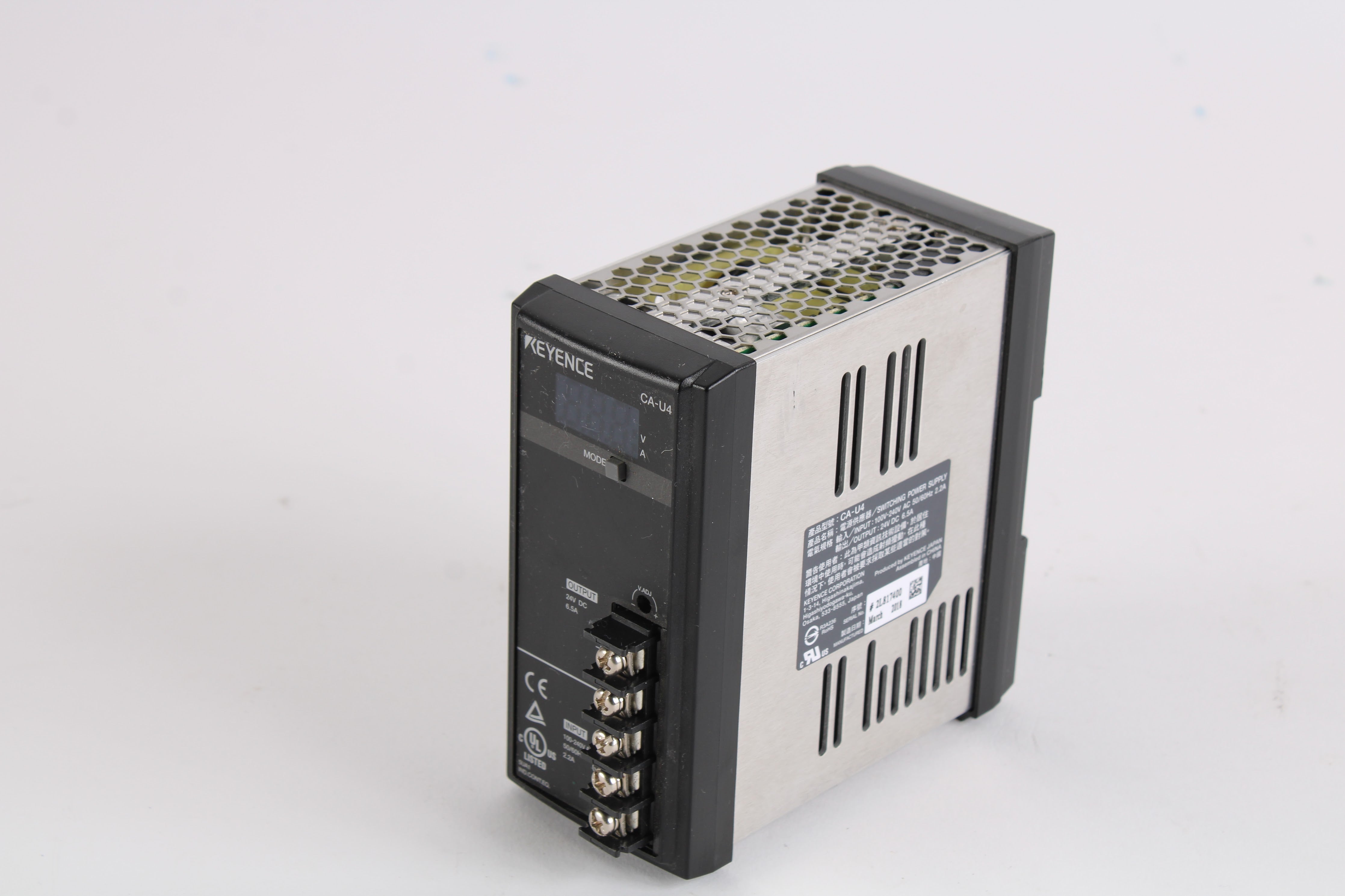 Keyence CA-U4 24VDC 6.5A DIN Rail Mount Industrial Power Supply