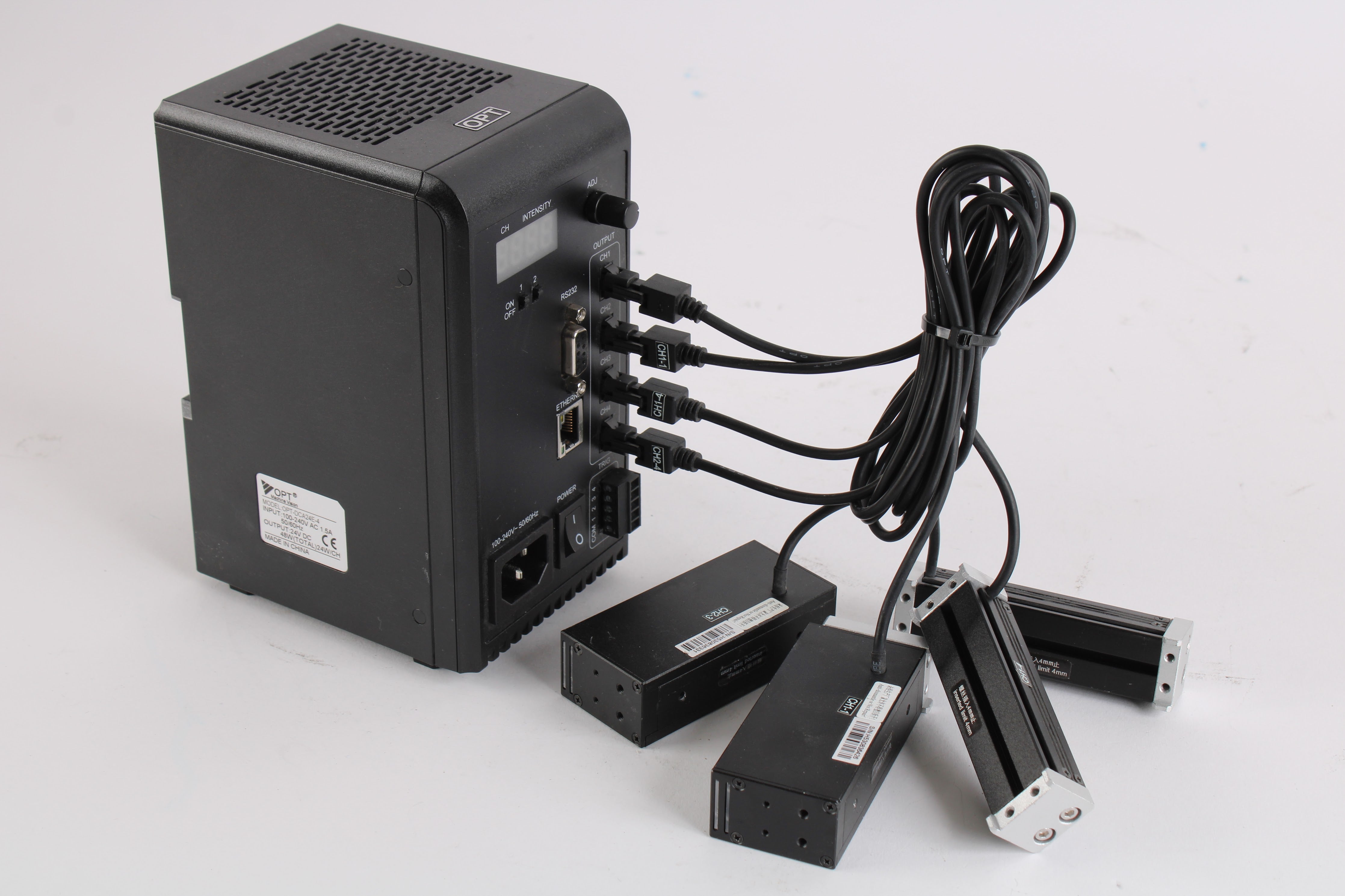 Opt Machine Vision OPT-DCA24E-4 Controller W/ 4x Unknown Rectangle Lig ...