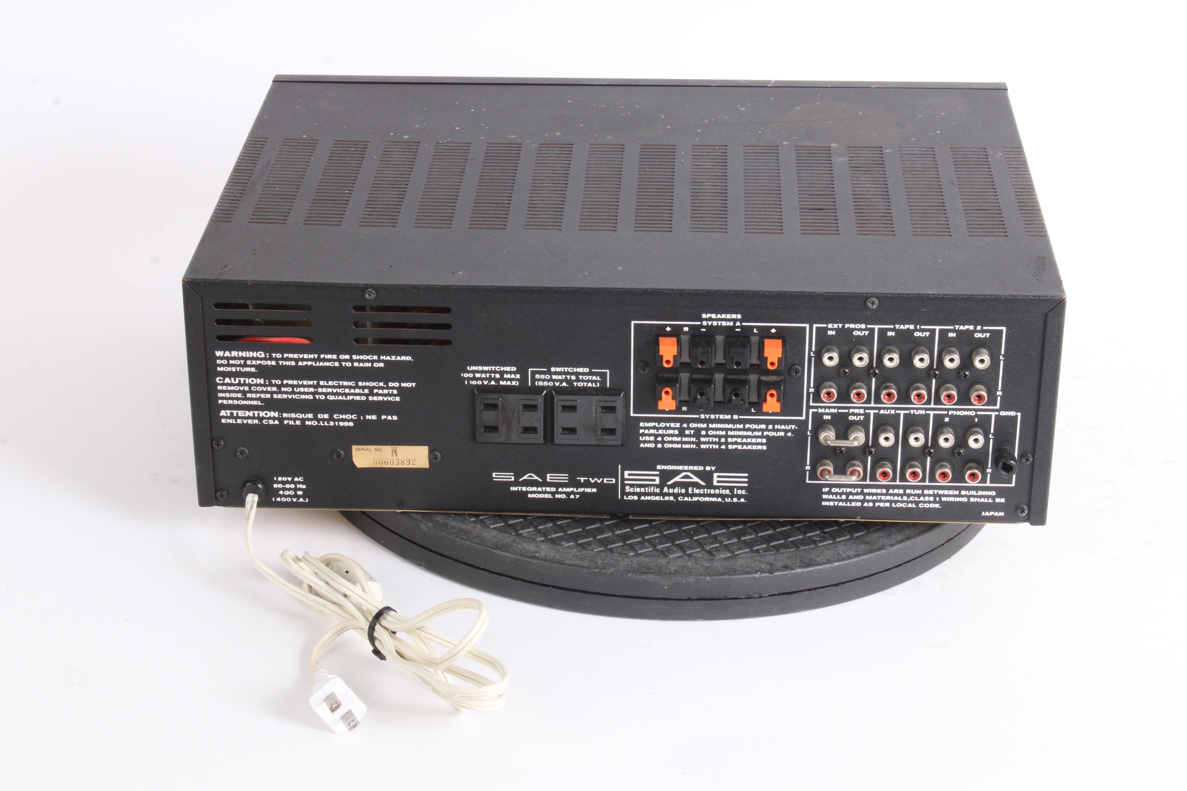 SAE TWO A7 Stereo Integrated Amplfier - Vintage AMP – NTC Tech