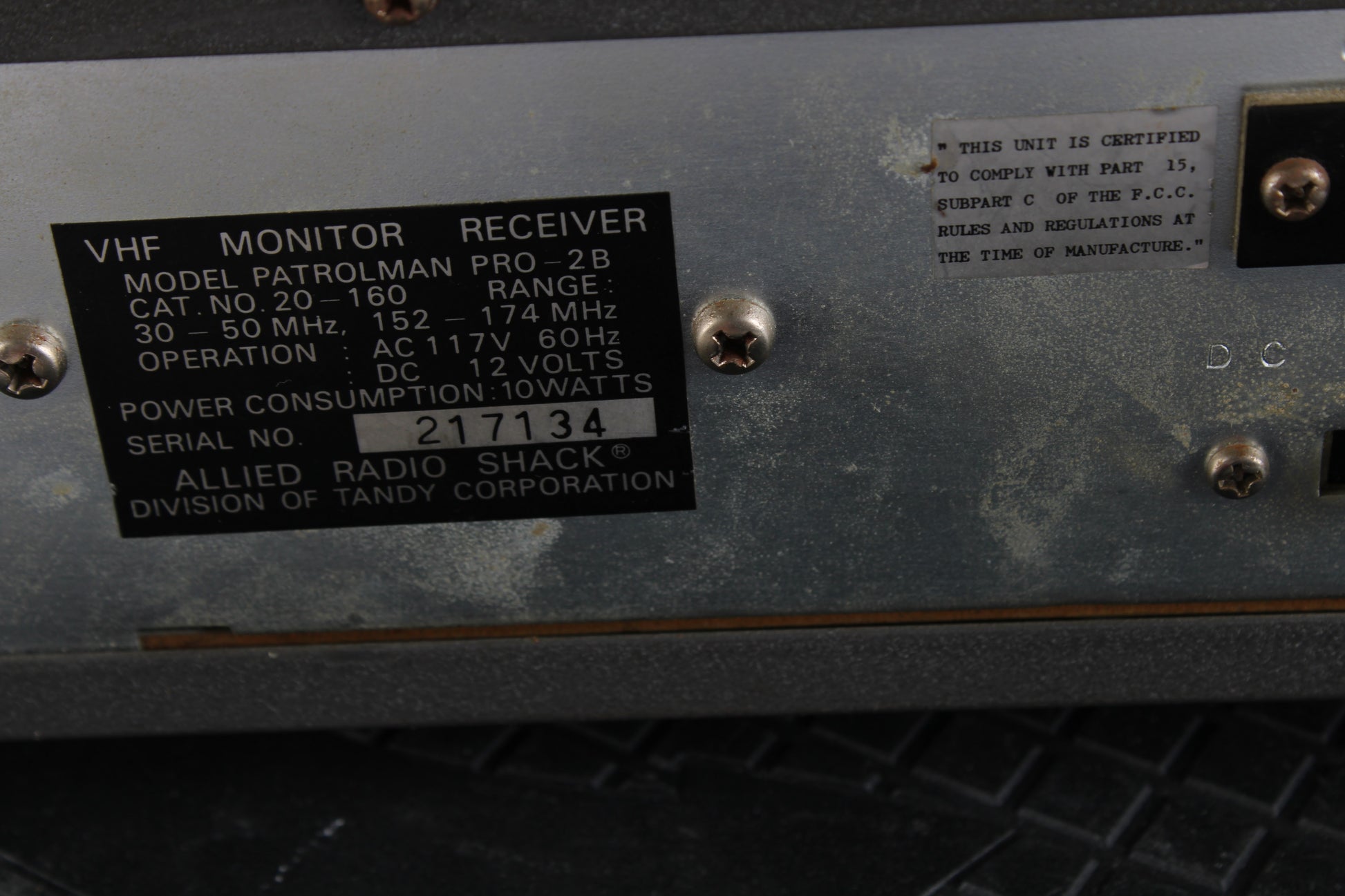 Realistic Patrolman Pro-2B VHF Dual Band Monitor Receiver 20-160 – NTC Tech