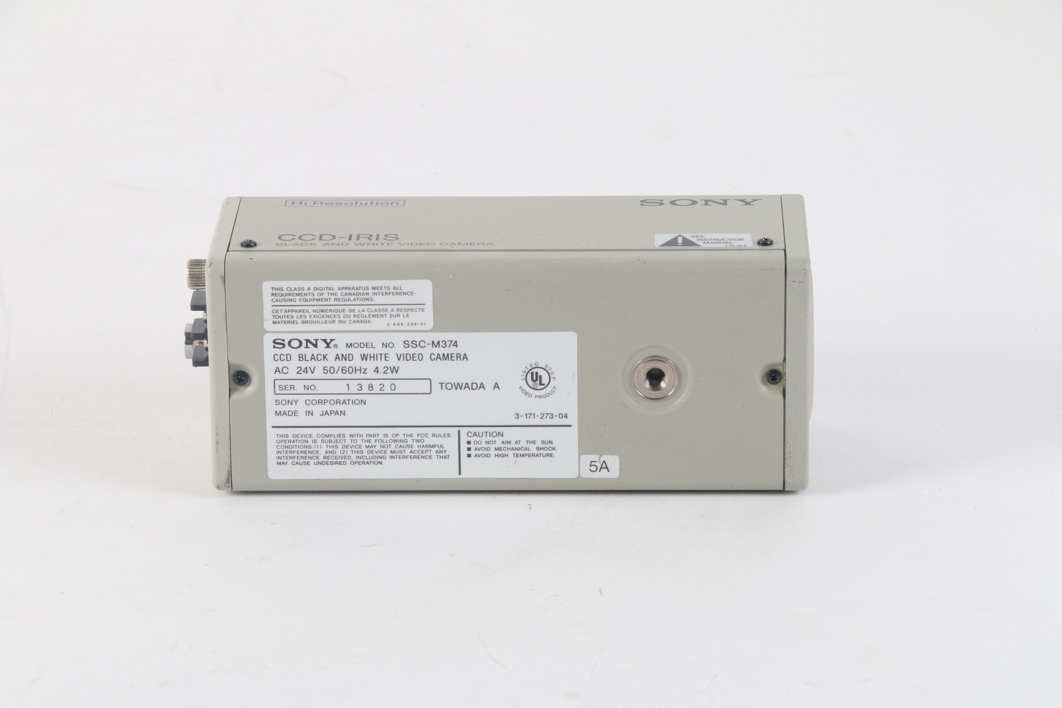 Sony SSC-M374 CCD-IRIS Black and White Video Camera – NTC Tech Sony SSC-M374 CCD-IRIS Black and White Video Camera – NTC Tech