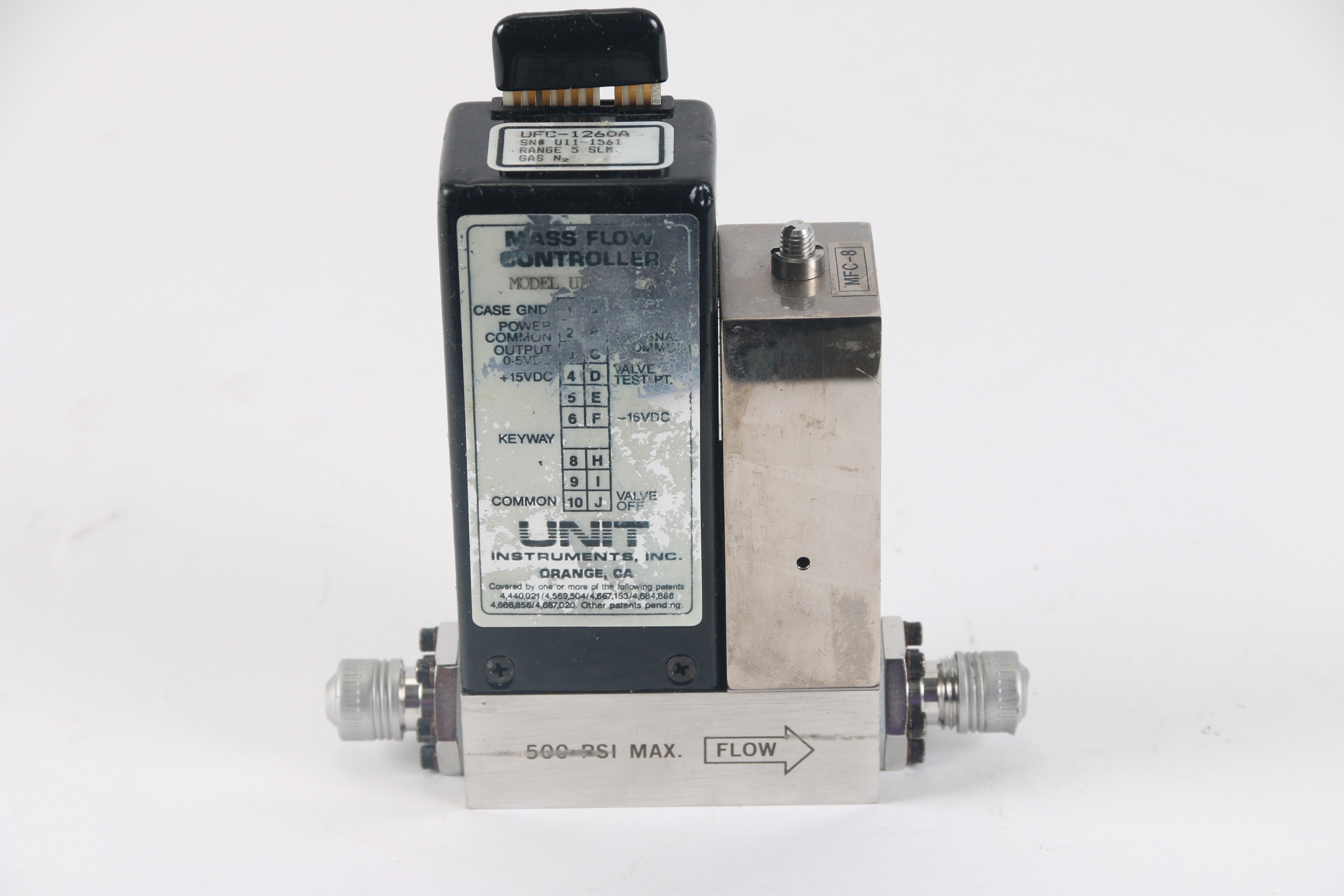 Unit Instruments Unit Instruments 1260A Gas: N2 5 SLM Mass Flow Controller – NTC Tech