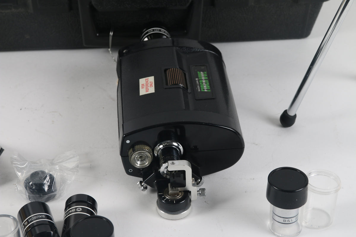 Objective Microscope Fiber Output Bausch / Lomb 31-22-70 Fiber-Vue Fiber Optic Microscope W/ Objectives ...