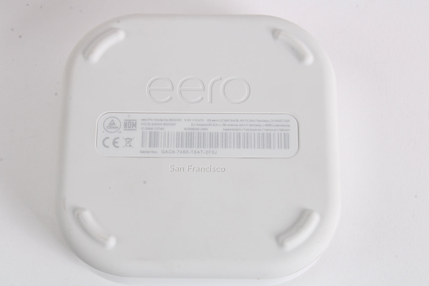 Eero B010001 Pro 2nd Generation AC Tri-Band Mesh Router With Power Sup ...