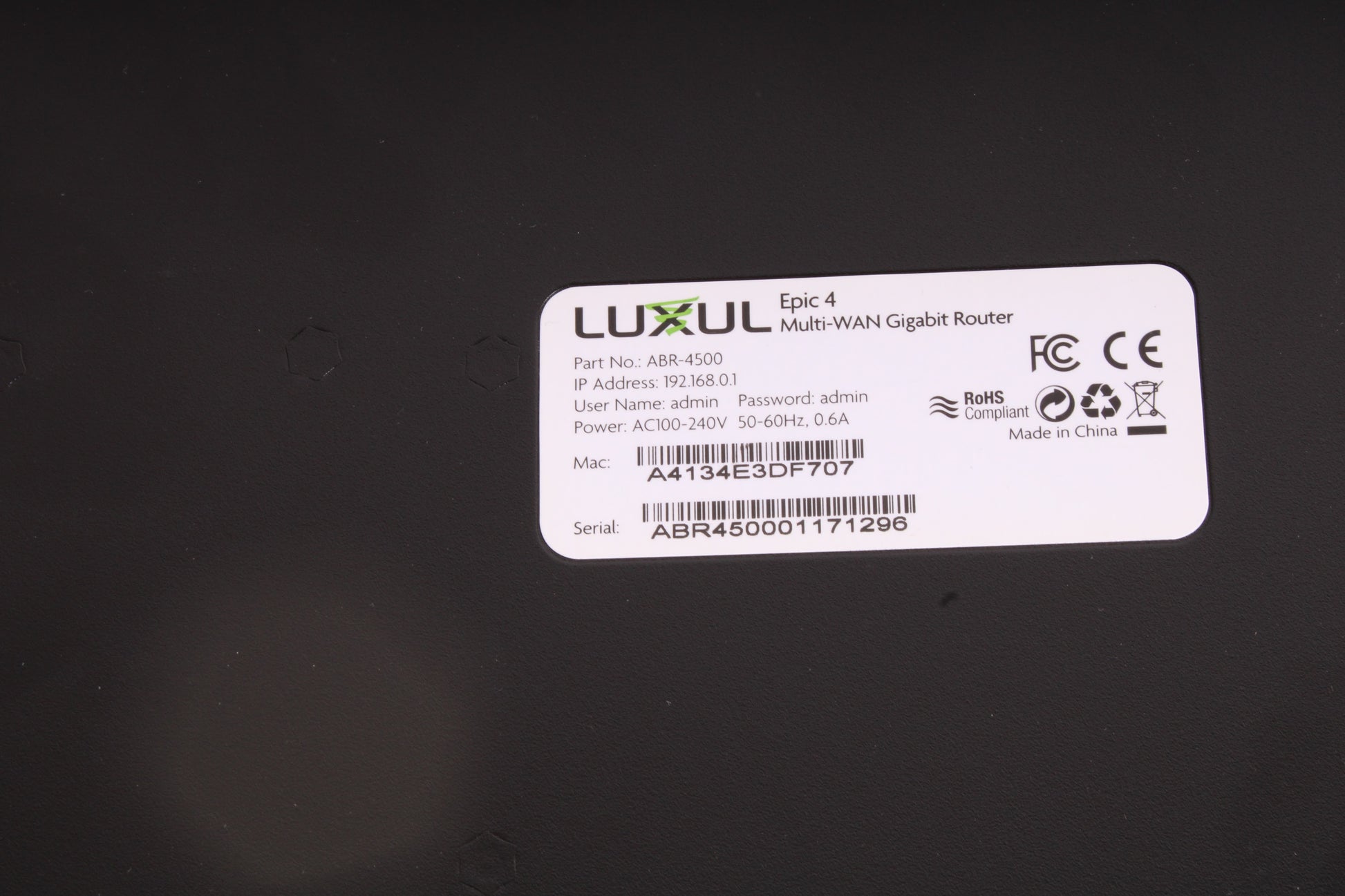 Luxul ABR-4500 Epic 4 Multi-WAN Gigabit Router With Rack Ears – NTC Tech