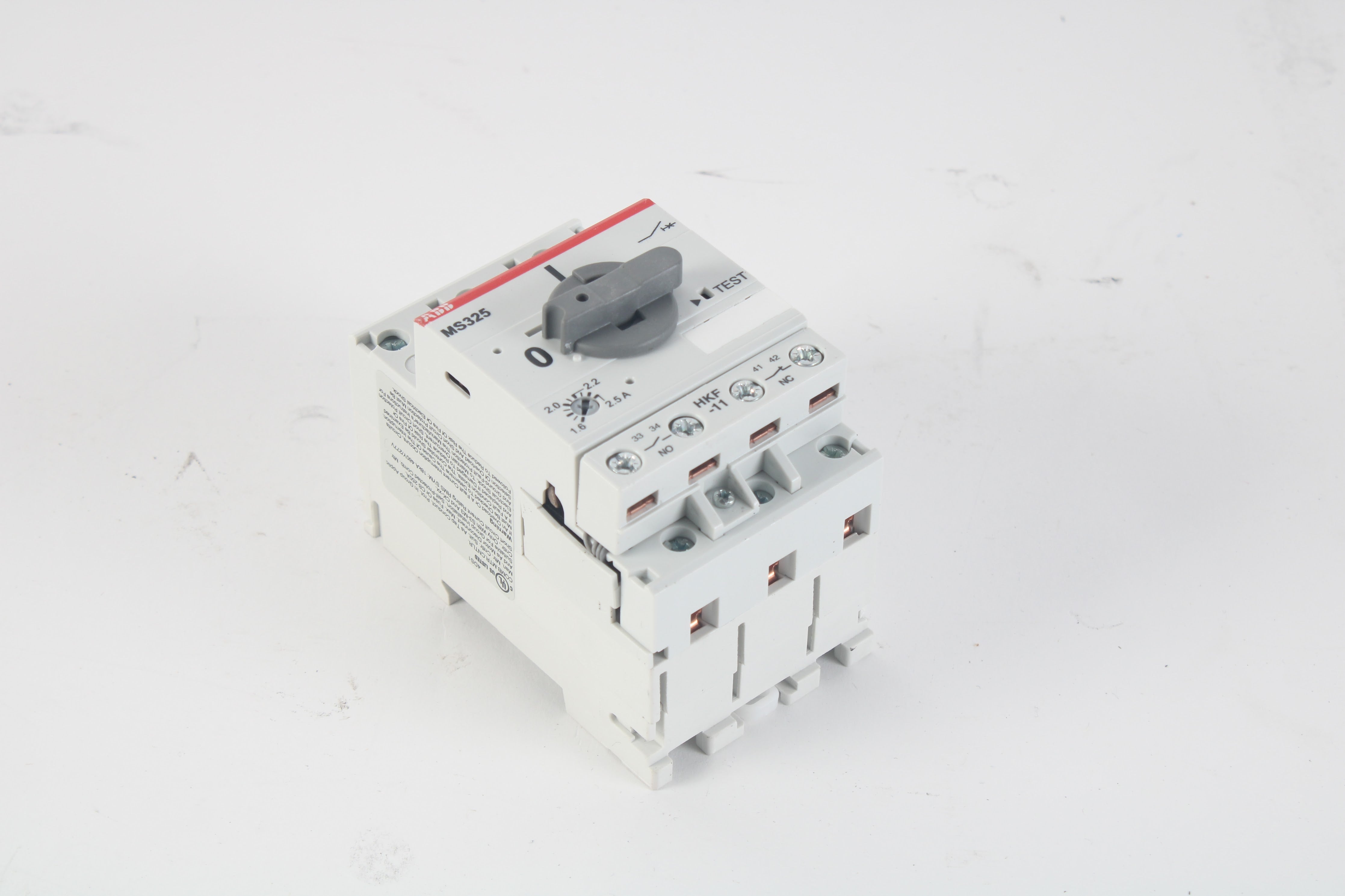 ABB MS325-2.5HKF11 3PH Manual Motor Starter 1.6-2.5A 1NO-1NC 54 Mm Wid ...