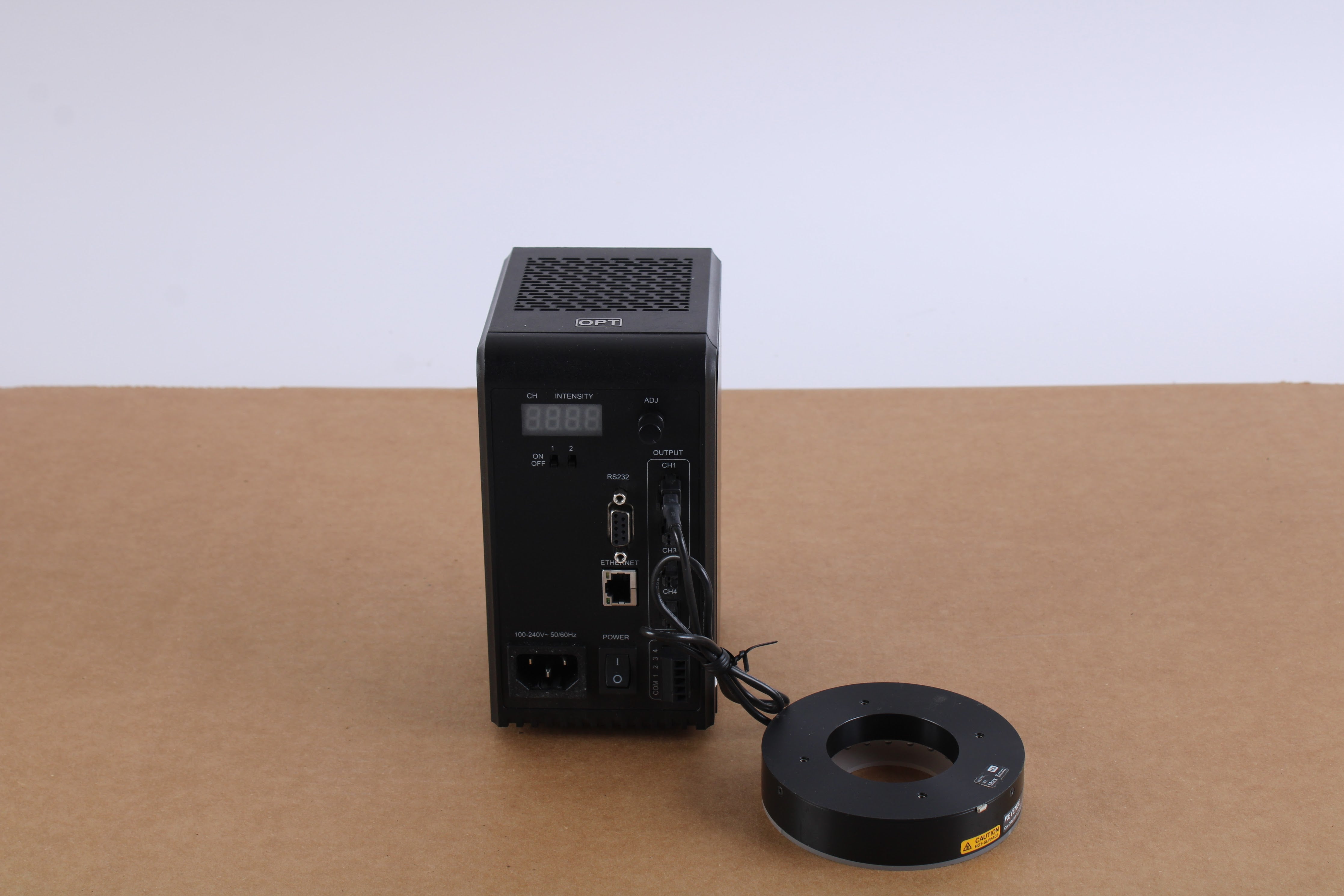 OPT OPT-DCA24E-4 Power Supply W/ Keyence CA-DRW10F White Ring Light ...