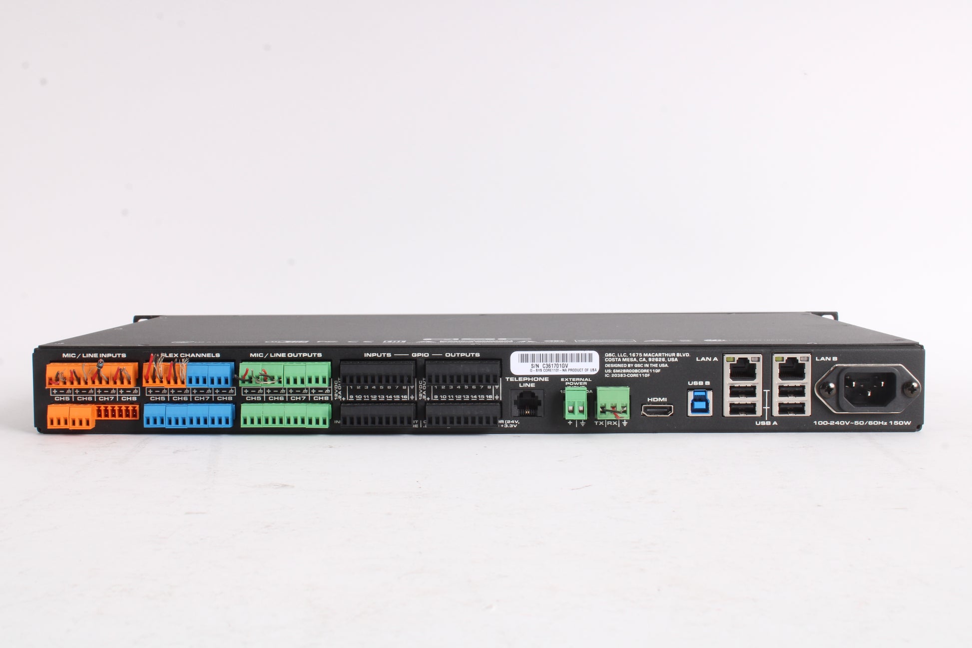 QSC Q-SYS Core 110f USB/ Flex Channels I/O Audio Signal Processor – NTC ...