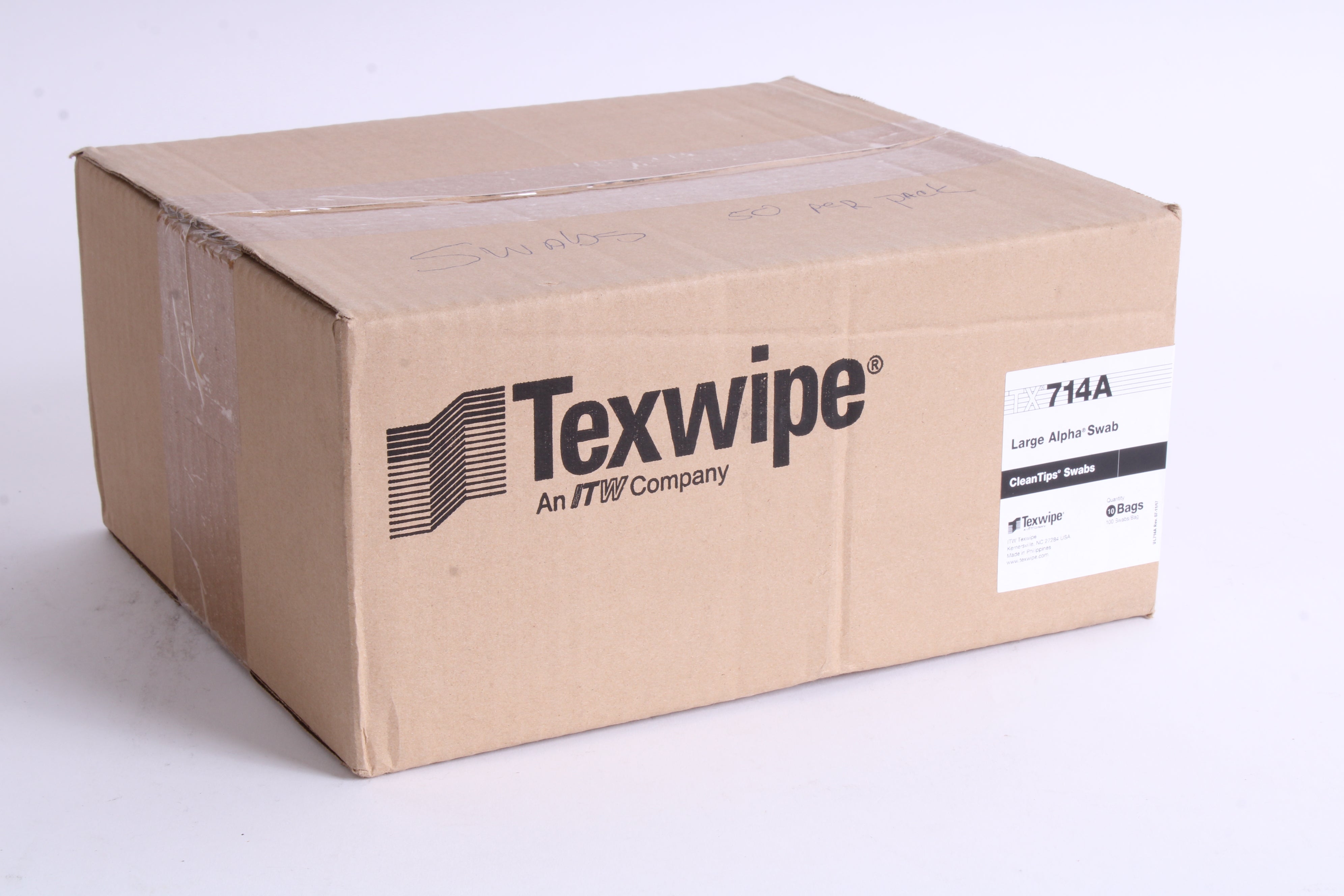 Texiwipe Texwipe TX714A Large Alpha Polyester Cleanroom Swab QTY: 10 Bag, 100 S ...