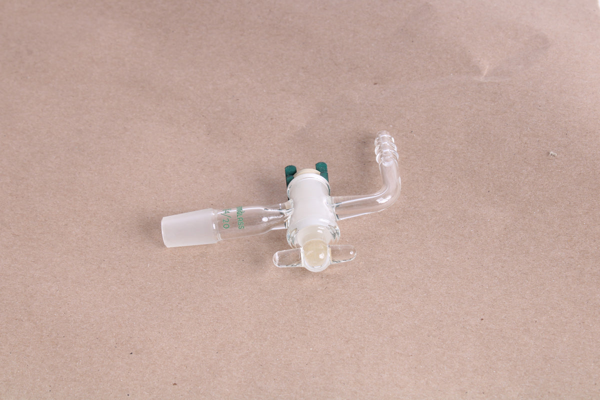 Adapter Flow Chemglass Adapter, Flow Control, 90 Degree 2mm Glass Stpk 14/20 Joint ...