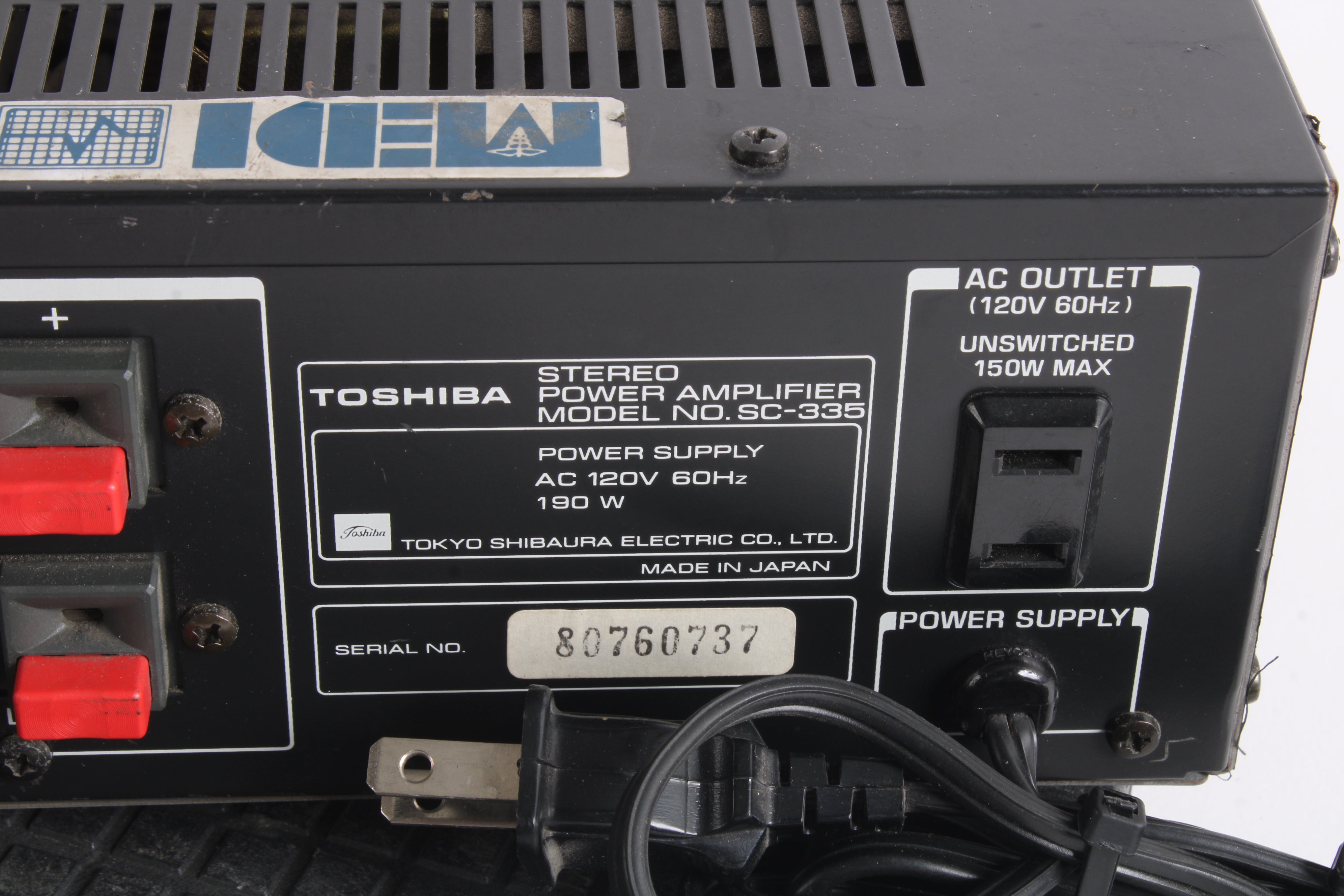 Toshiba SC-335 Stereo Power Amplifier - Fair Condition – NTC Tech